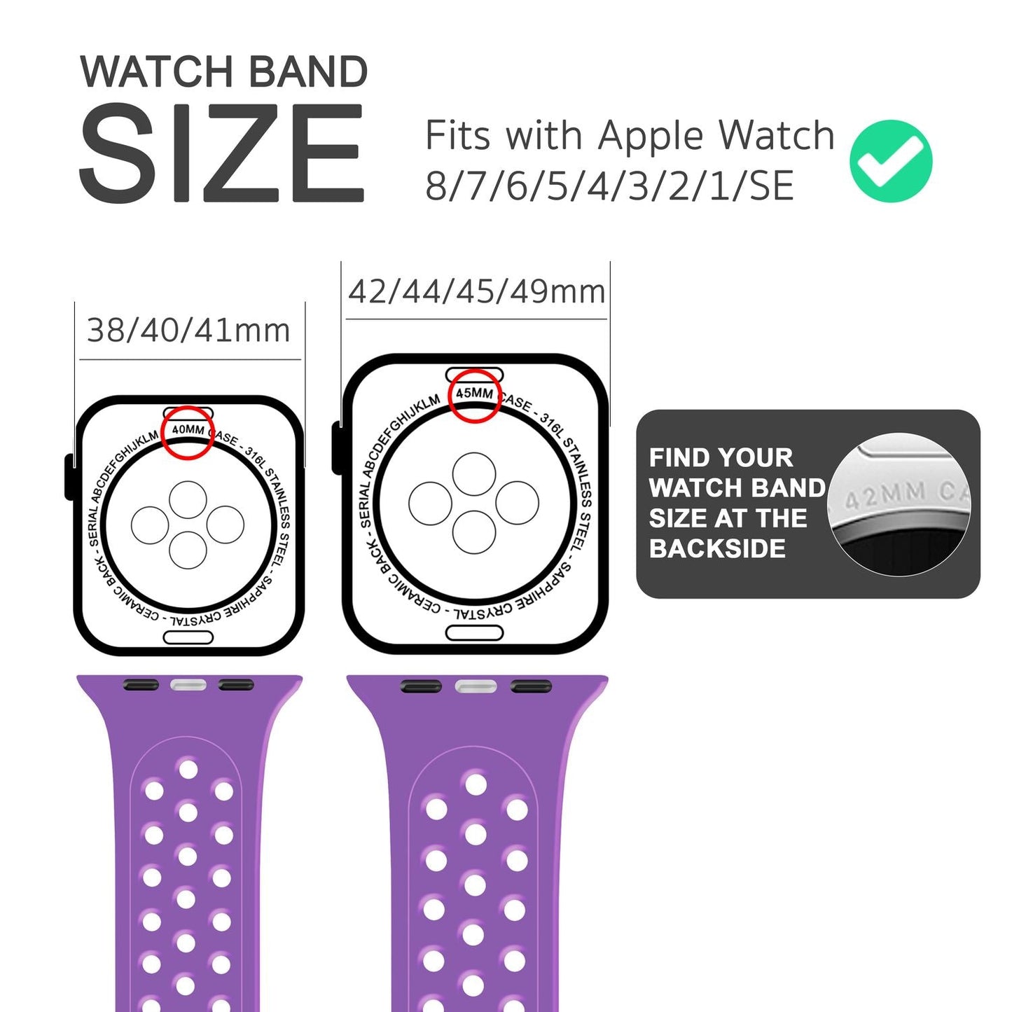 Perforated watch band for Apple Watch Ultra/SE/8/7/6/5/4/3/2/1, 42mm 44mm 45mm 49mm