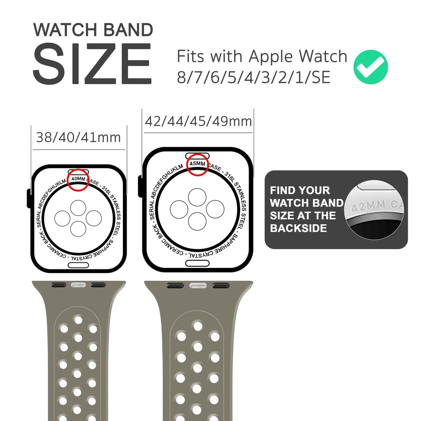 Perforated watch band for Apple Watch Ultra/SE/8/7/6/5/4/3/2/1, 42mm 44mm 45mm 49mm
