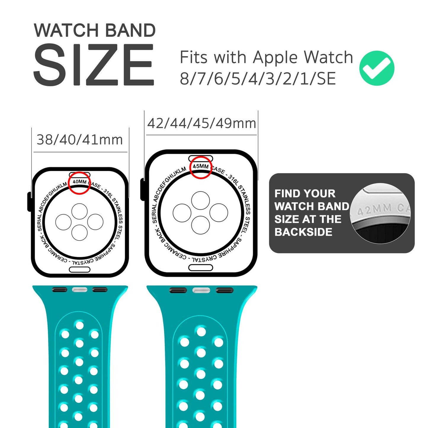 Perforated watch band for Apple Watch Ultra/SE/8/7/6/5/4/3/2/1, 42mm 44mm 45mm 49mm