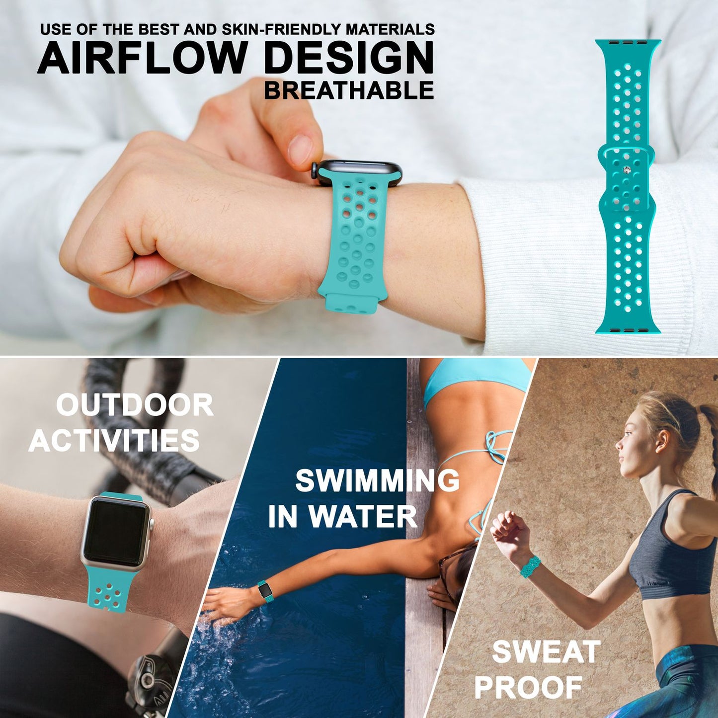 Perforated watch band for Apple Watch Ultra/SE/8/7/6/5/4/3/2/1, 42mm 44mm 45mm 49mm