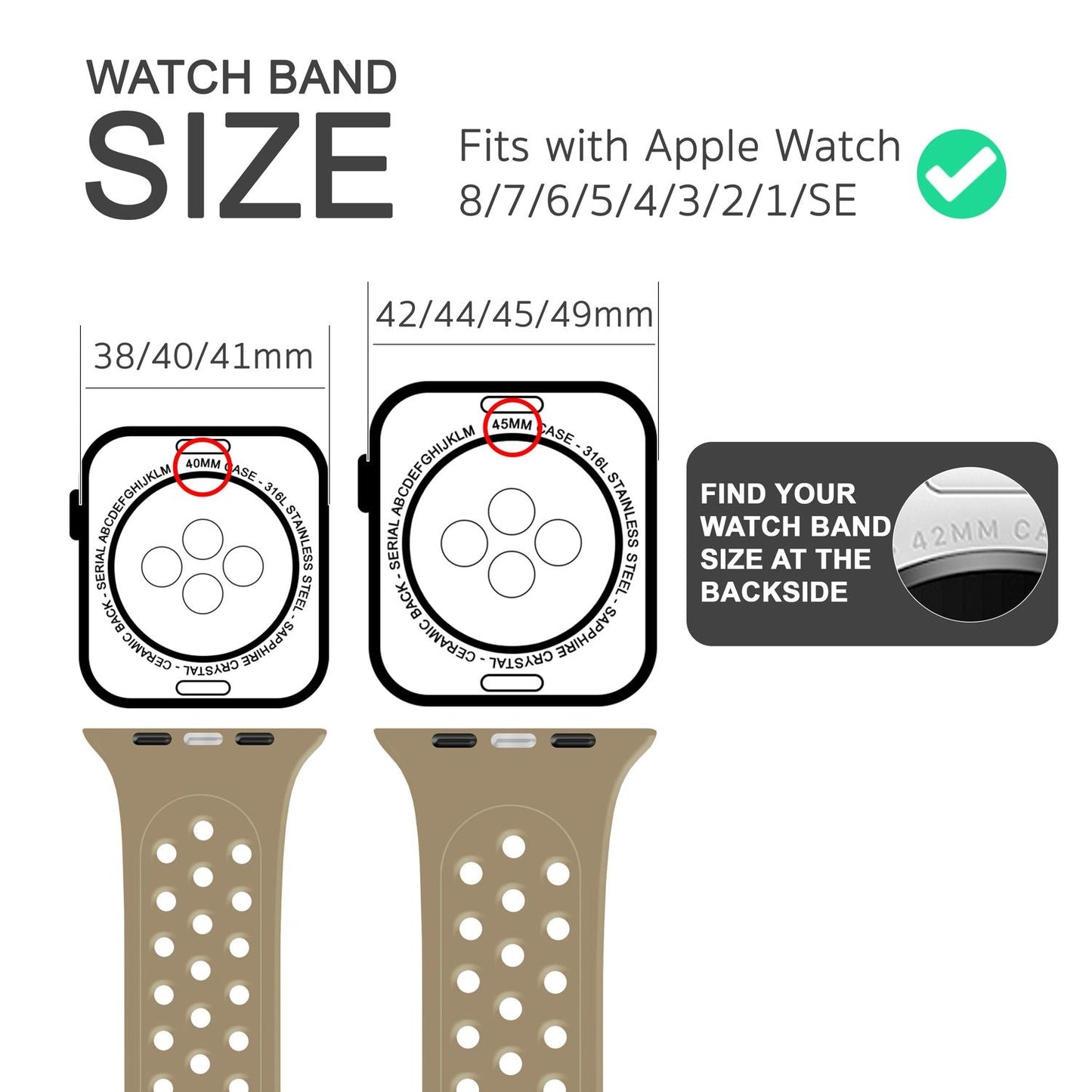 Perforated watch band for Apple Watch Ultra/SE/8/7/6/5/4/3/2/1, 42mm 44mm 45mm 49mm