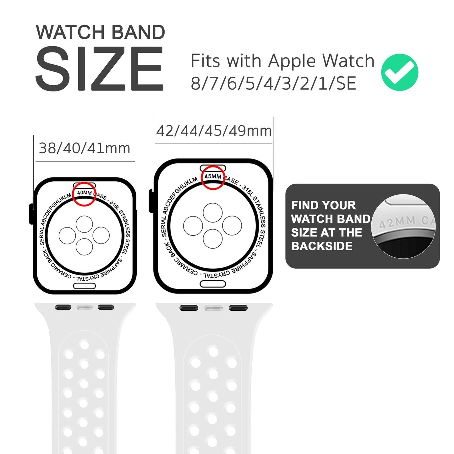 Perforated watch band for Apple Watch Ultra/SE/8/7/6/5/4/3/2/1, 42mm 44mm 45mm 49mm