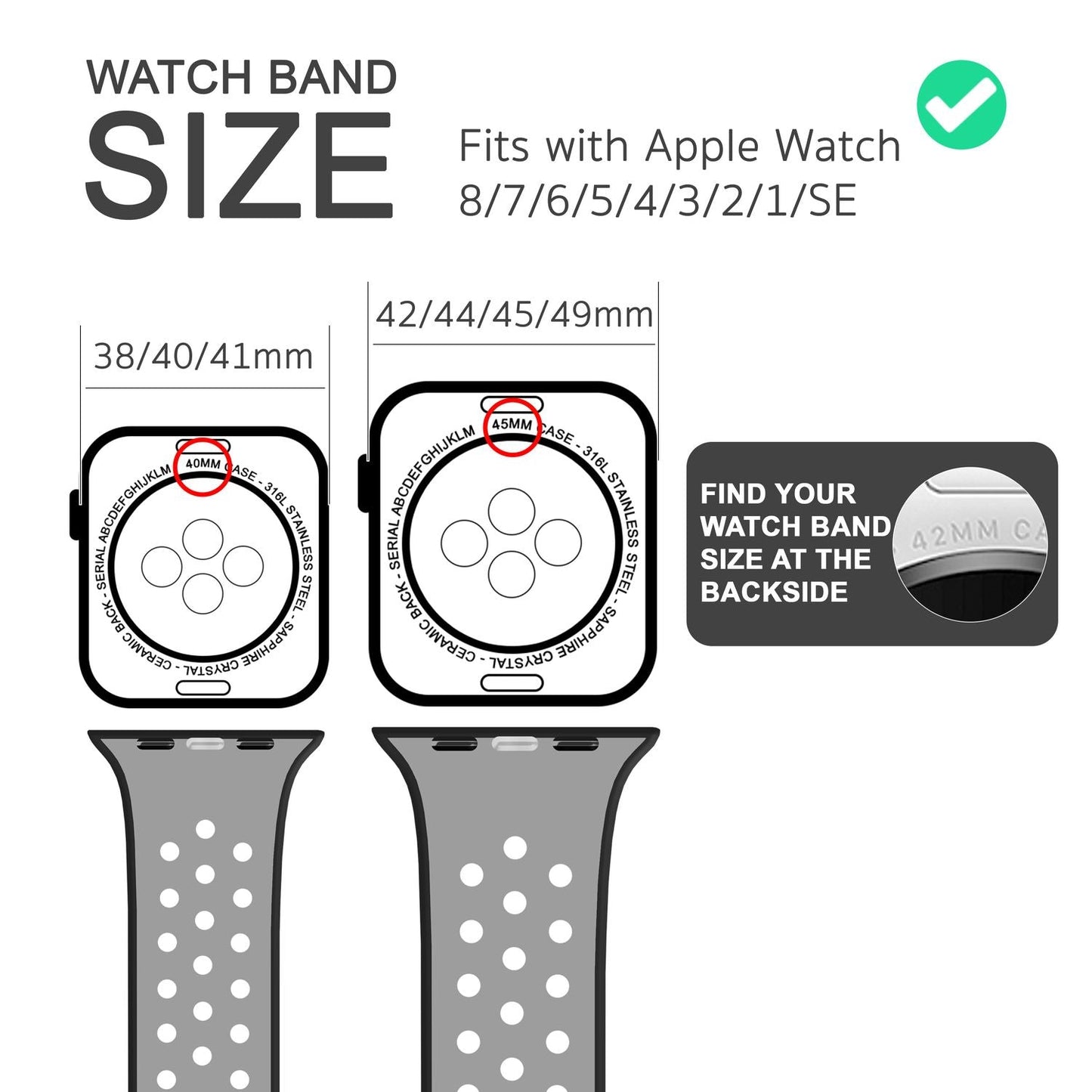 Loftflæðis sílikonól fyrir Apple Watch Ultra/SE/8/7/6/5/4/3/2/1, 38/40/41 mm