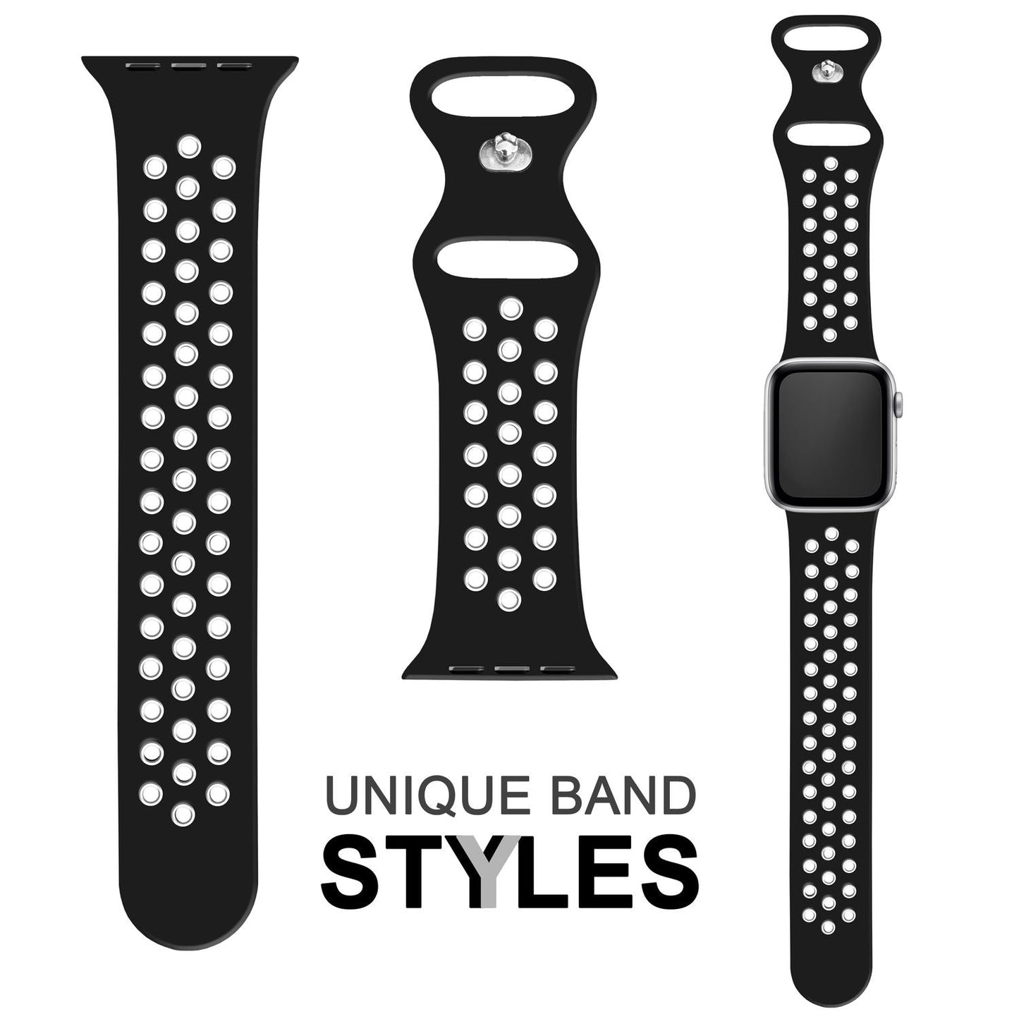 Loftflæðis sílikonól fyrir Apple Watch Ultra/SE/8/7/6/5/4/3/2/1, 38/40/41 mm