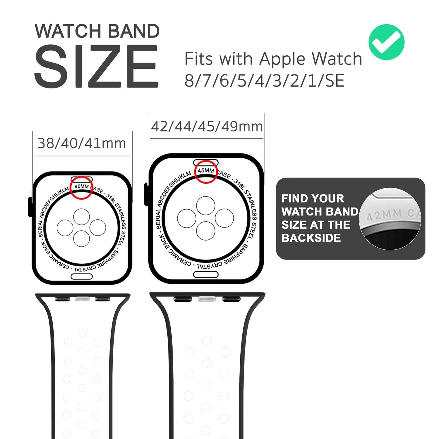 Loftflæðis sílikonól fyrir Apple Watch Ultra/SE/8/7/6/5/4/3/2/1, 38/40/41 mm