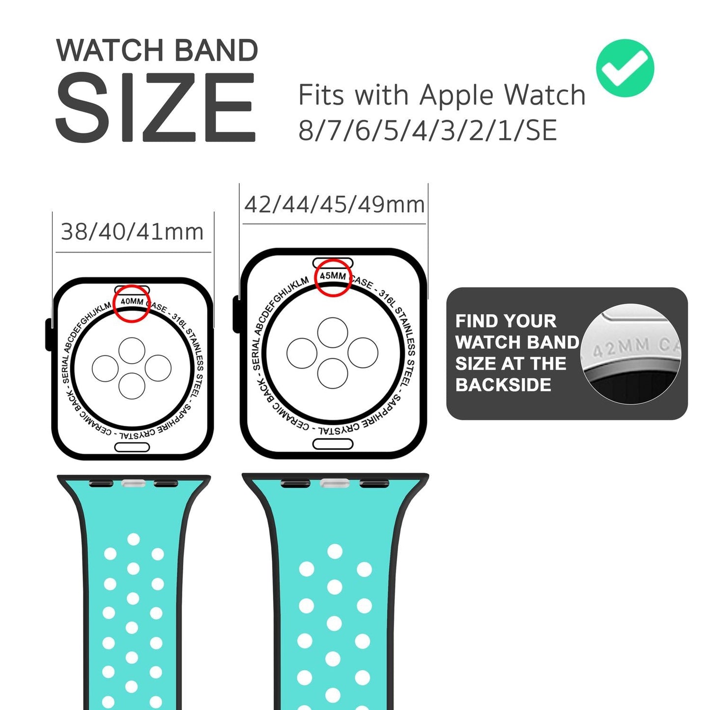 Loftflæðis sílikonól fyrir Apple Watch Ultra/SE/8/7/6/5/4/3/2/1, 38/40/41 mm