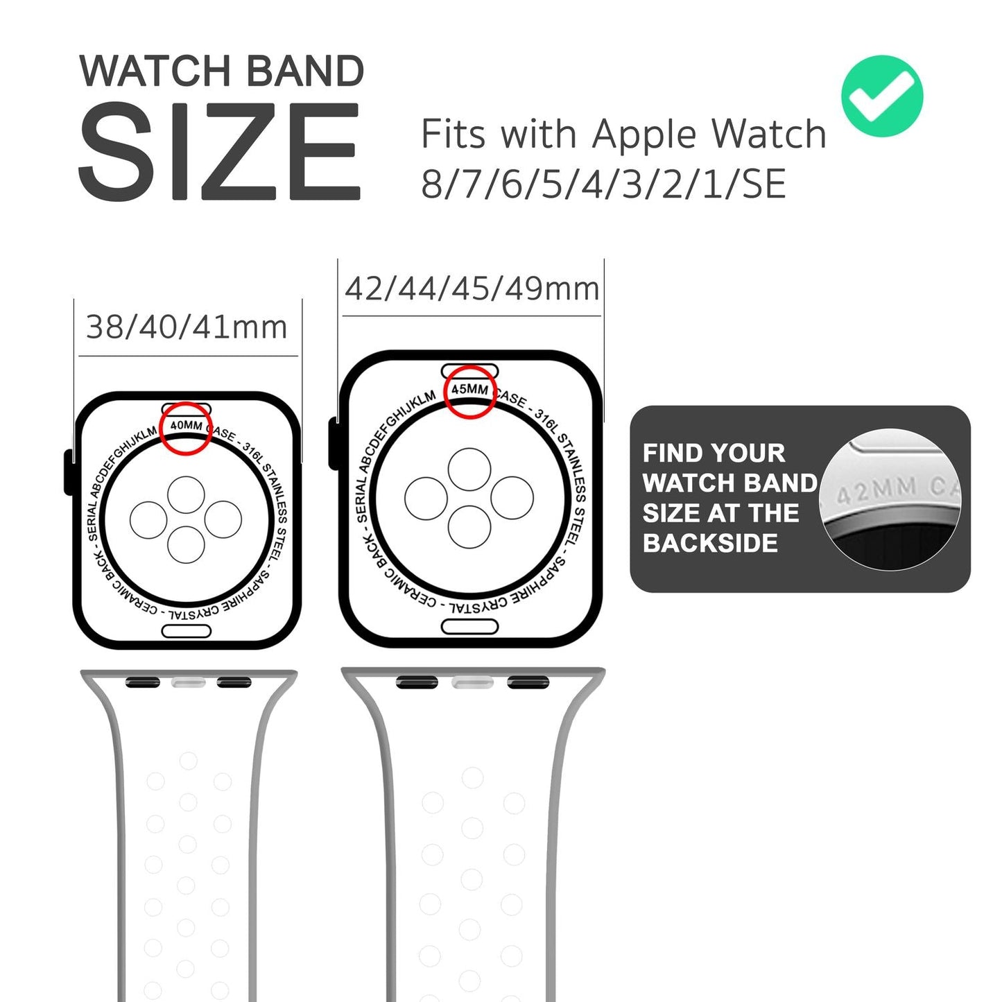 Loftflæðis sílikonól fyrir Apple Watch Ultra/SE/8/7/6/5/4/3/2/1, 38/40/41 mm