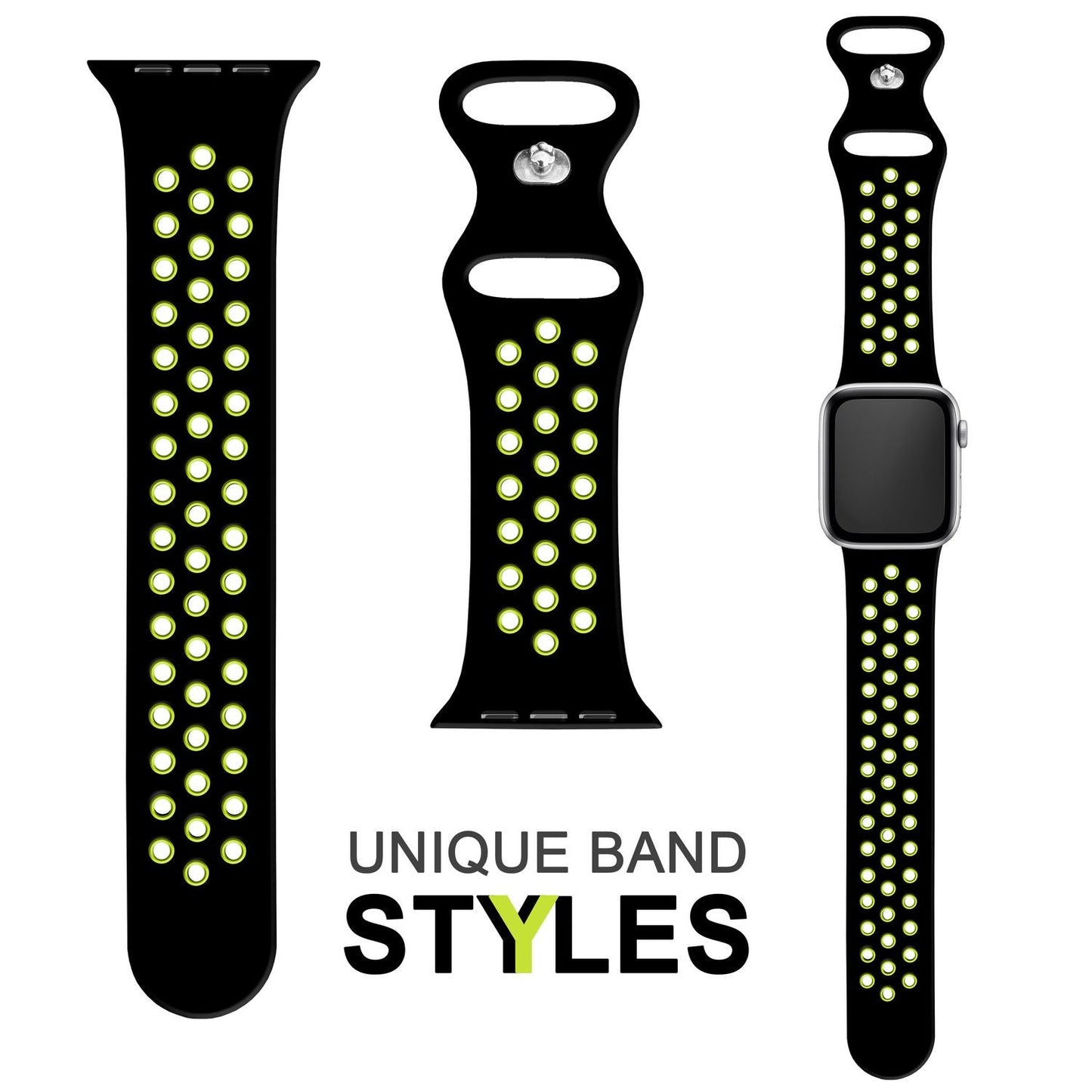 Loftflæðis sílikonól fyrir Apple Watch Ultra/SE/8/7/6/5/4/3/2/1, 42/44/45/49 mm