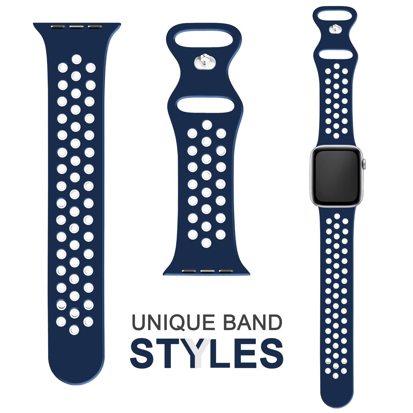 Loftflæðis sílikonól fyrir Apple Watch Ultra/SE/8/7/6/5/4/3/2/1, 42/44/45/49 mm