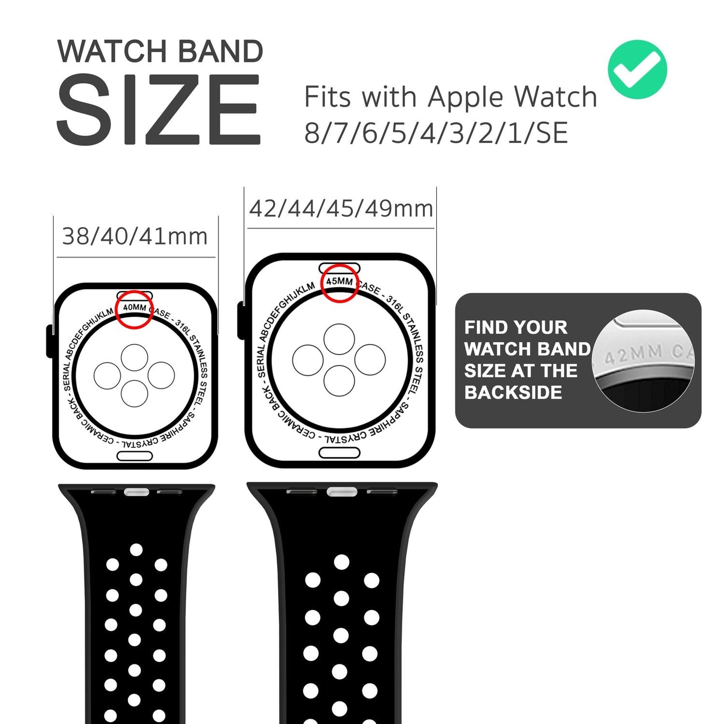 Loftflæðis sílikonól fyrir Apple Watch Ultra/SE/8/7/6/5/4/3/2/1, 42/44/45/49 mm