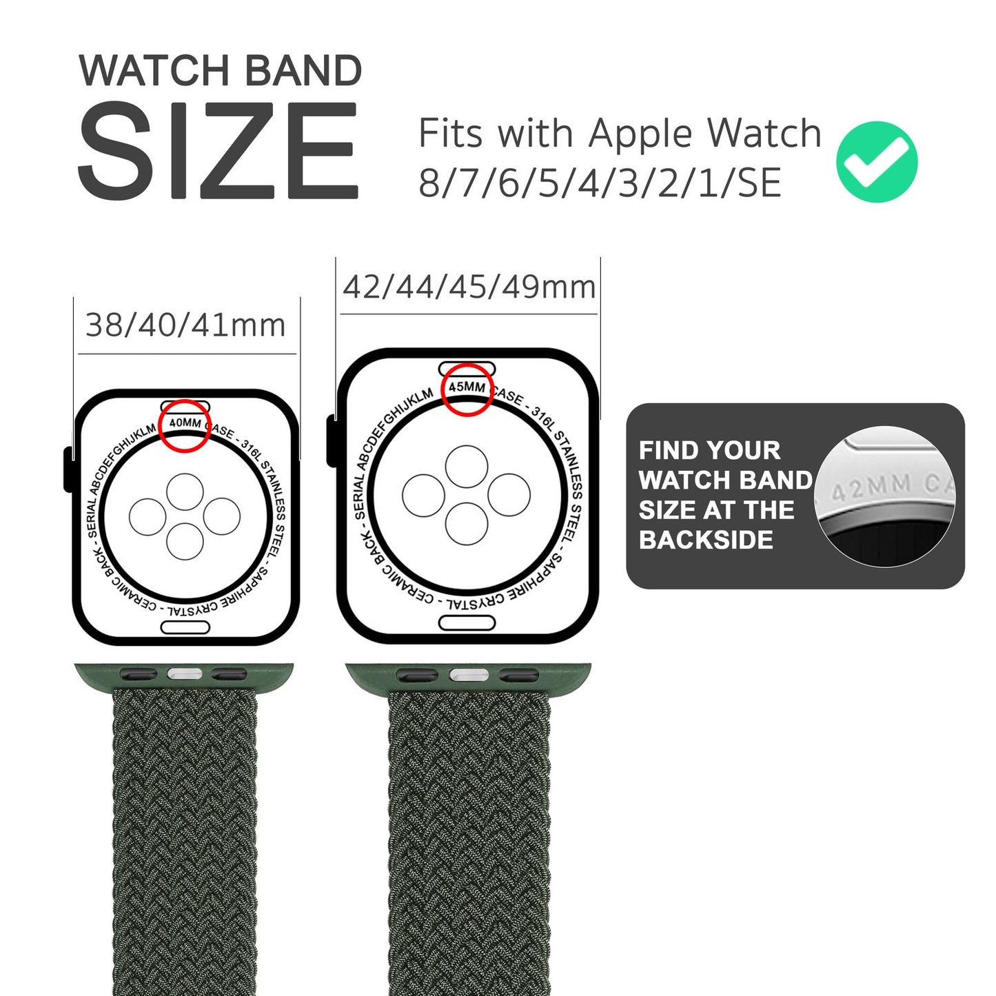Fléttuð úról fyrir Apple Watch SE/8/7/6/5/4/3/2/1, 38/40/41 mm