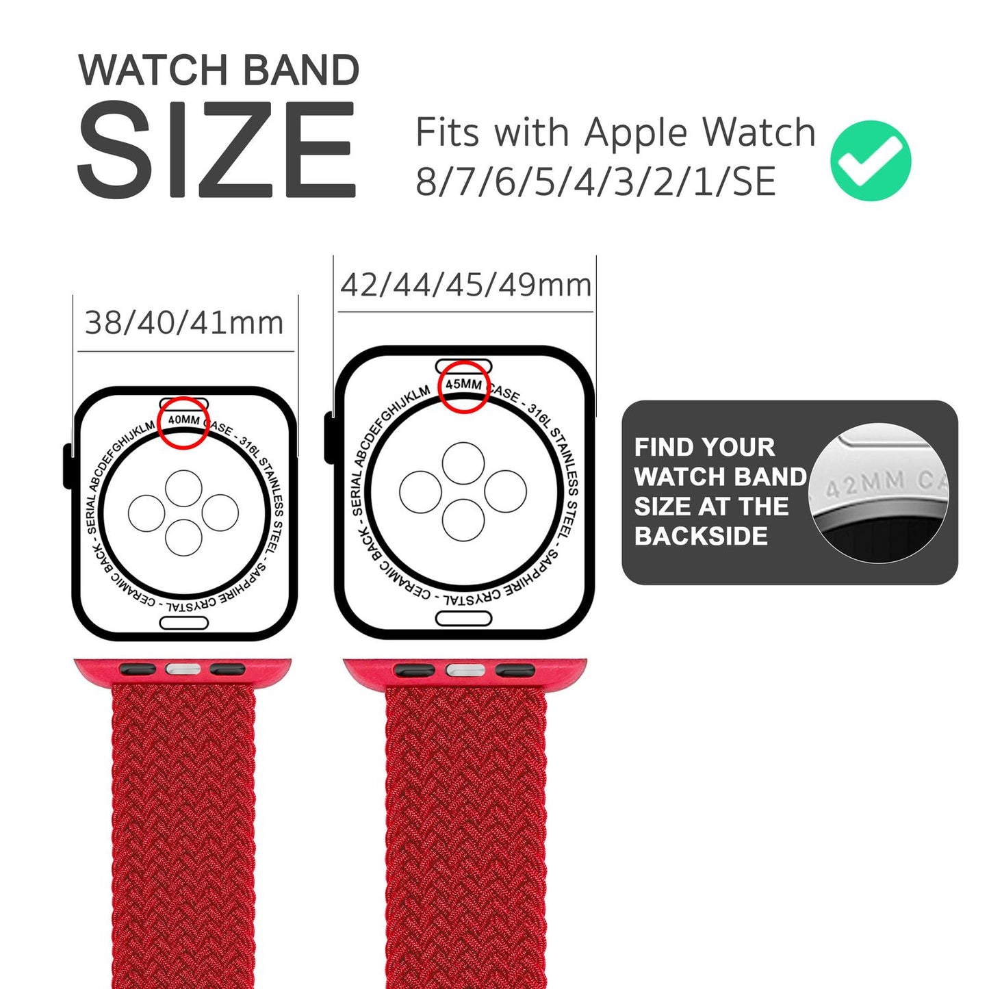 Fléttuð úról fyrir Apple Watch SE/8/7/6/5/4/3/2/1, 38/40/41 mm