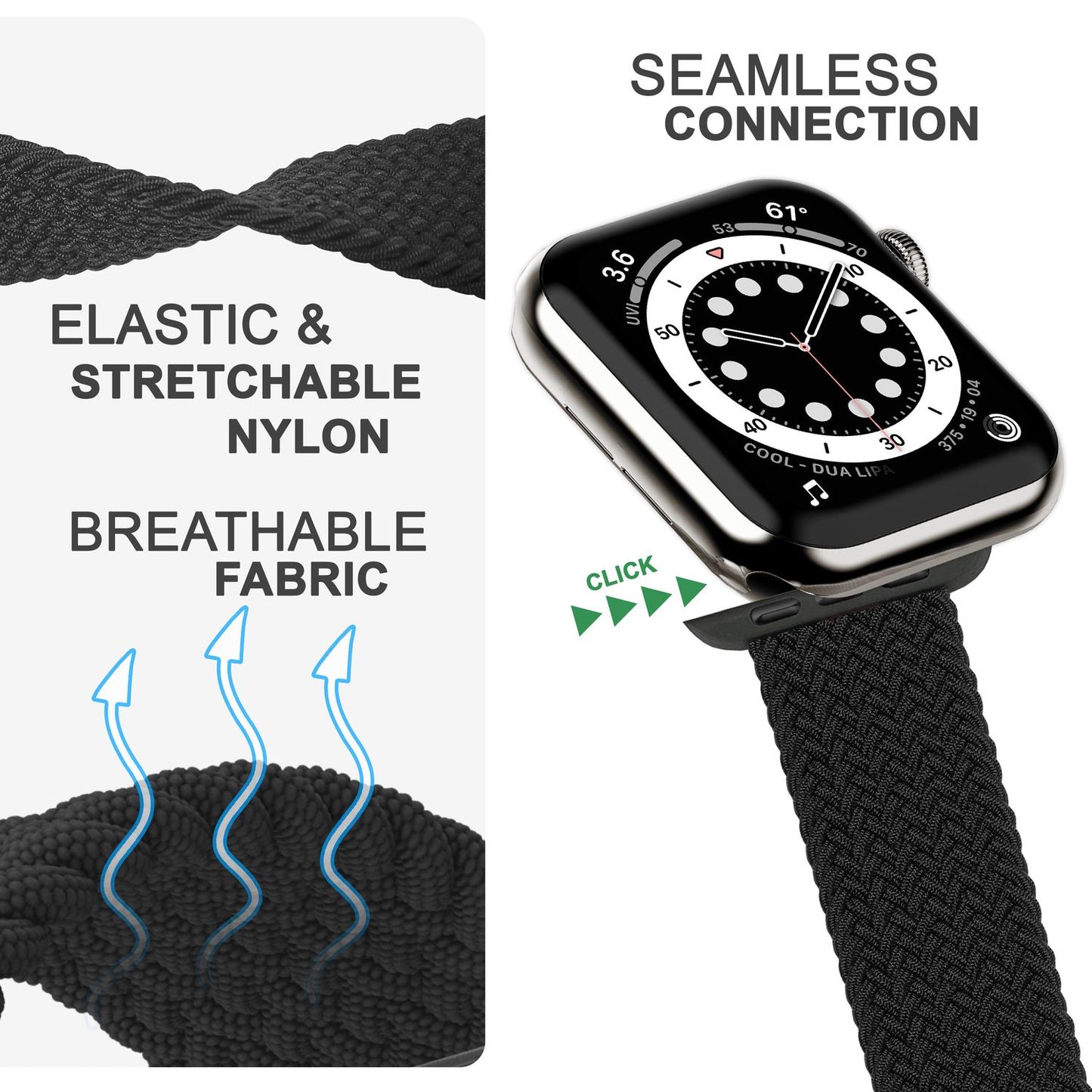 Braided watch band for Apple Watch Ultra/SE/8/7/6/5/4/3/2/1, 42/44/45/49mm