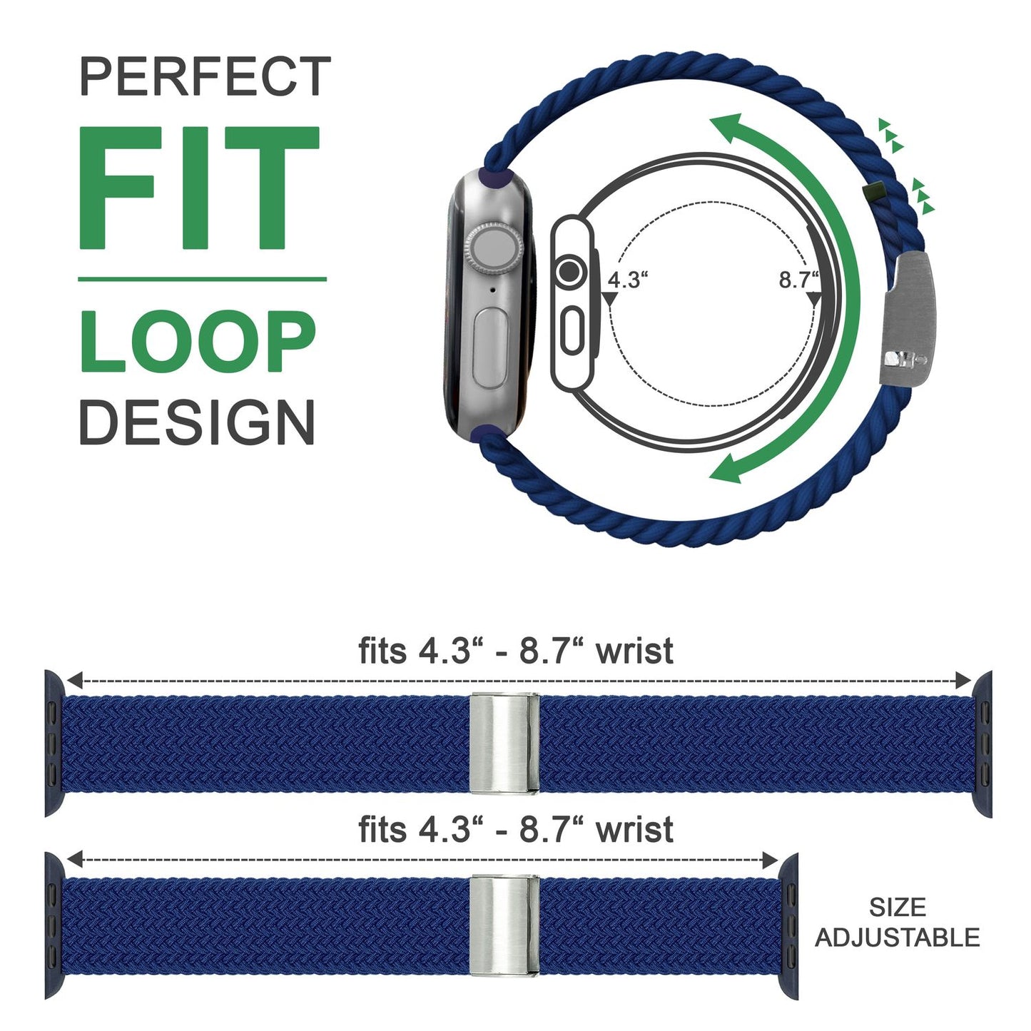 Braided watch band for Apple Watch Ultra/SE/8/7/6/5/4/3/2/1, 42/44/45/49mm