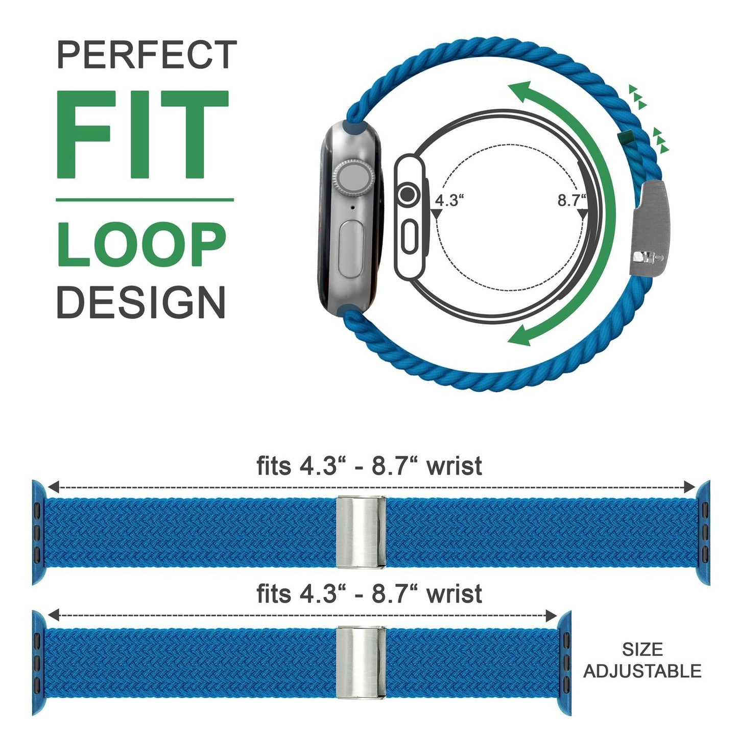 Braided watch band for Apple Watch Ultra/SE/8/7/6/5/4/3/2/1, 42/44/45/49mm