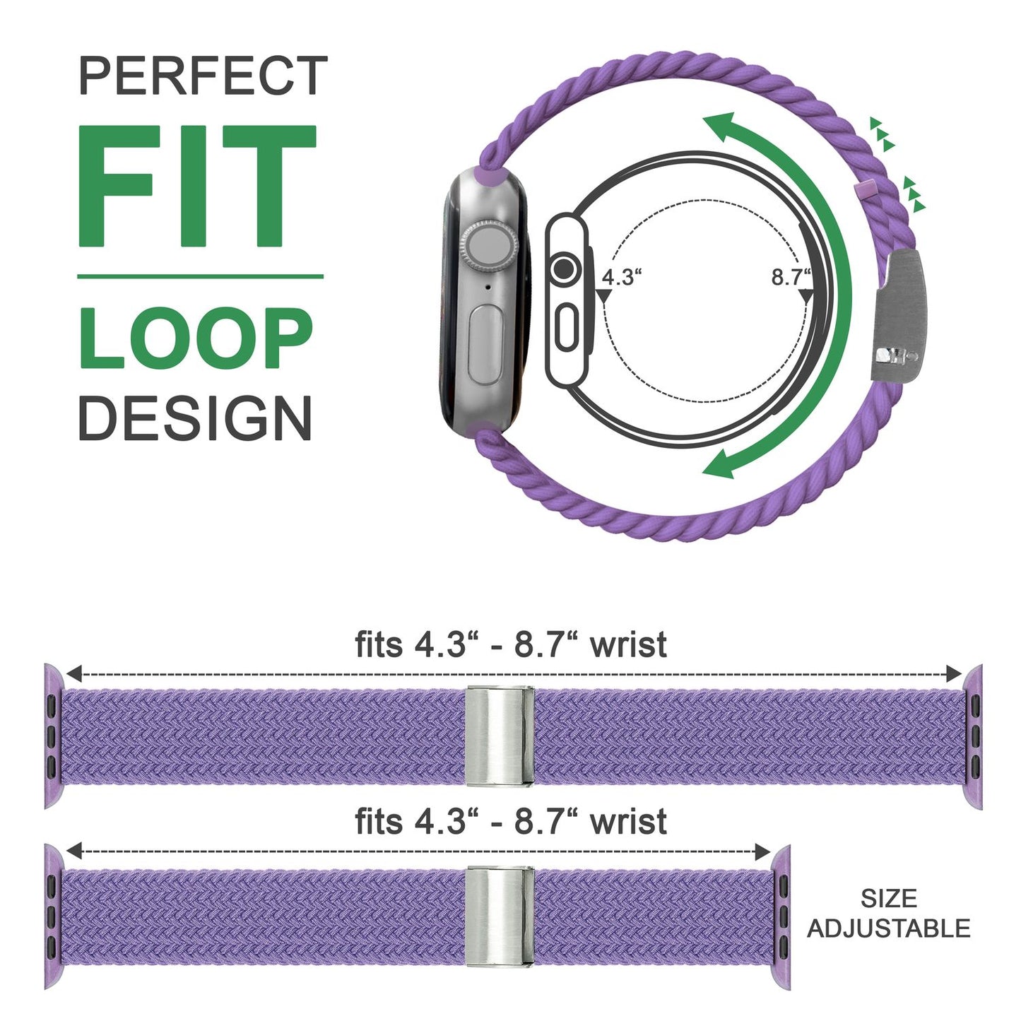 Braided watch band for Apple Watch Ultra/SE/8/7/6/5/4/3/2/1, 42/44/45/49mm