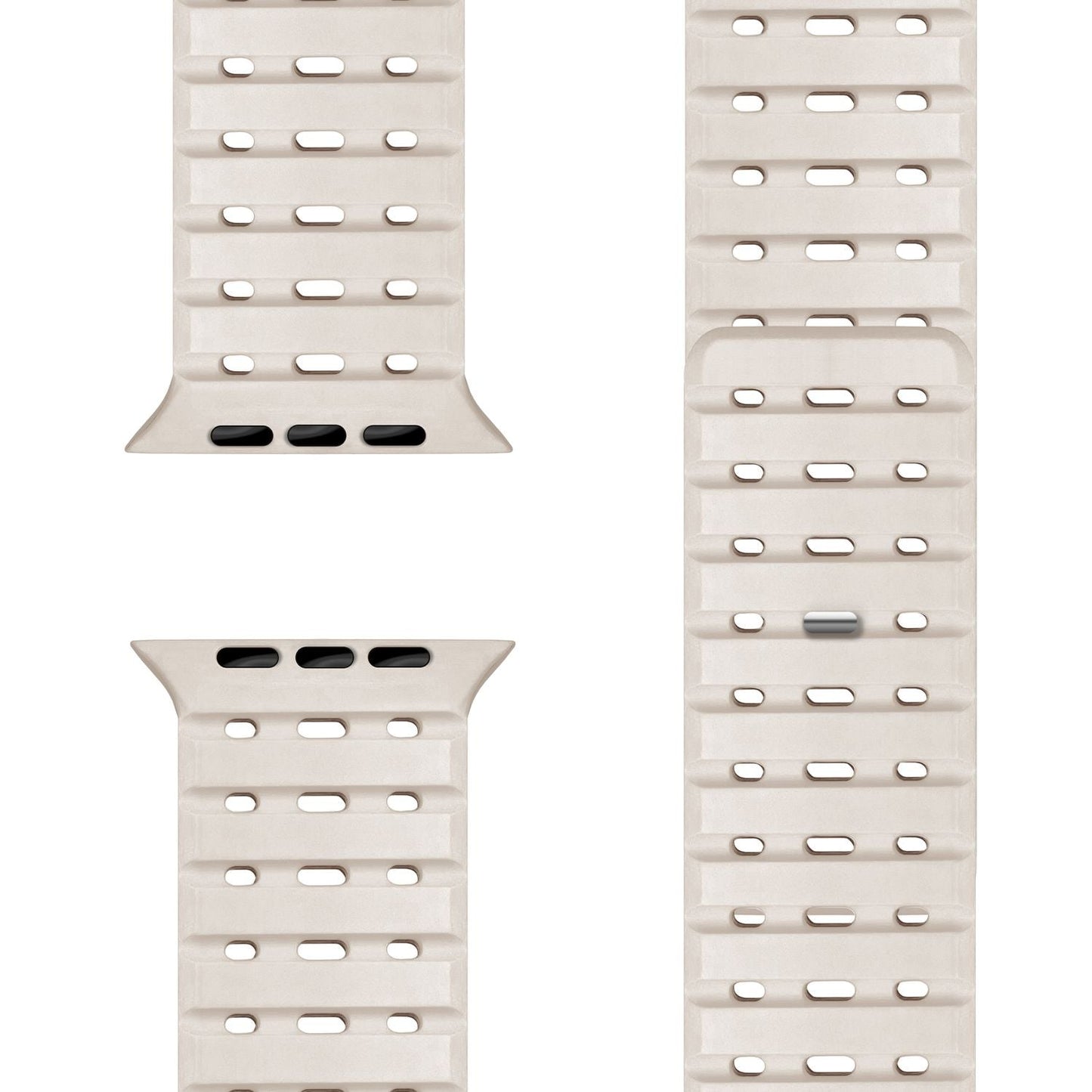 NALIA Volt armband fyrir Apple Watch Series Ultra/SE/10/9/8/7/6/5/4/3/2/1, kassastærð 42/44/45/49 mm, segulmagnað sílikonlykkjuband með smellulokun