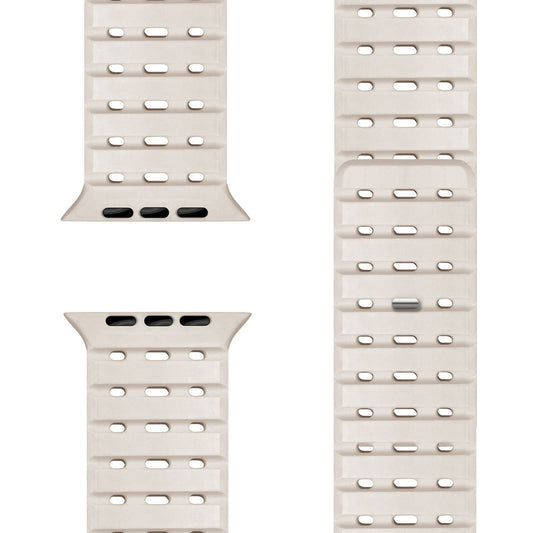 NALIA Volt armband fyrir Apple Watch Series Ultra/SE/10/9/8/7/6/5/4/3/2/1, kassastærð 42/44/45/49 mm, segulmagnað sílikonlykkjuband með smellulokun