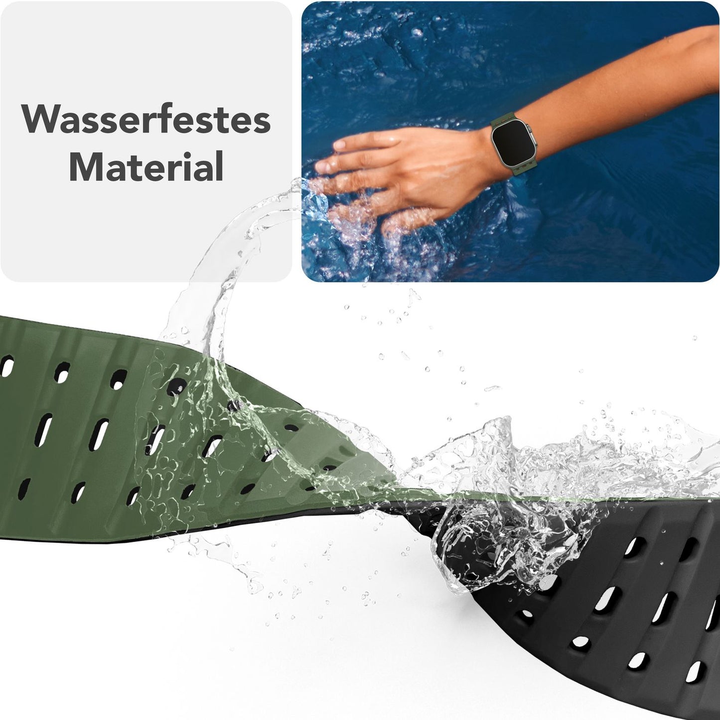 NALIA Volt armband fyrir Apple Watch Series Ultra/SE/10/9/8/7/6/5/4/3/2/1, kassastærð 42/44/45/49 mm, segulmagnað sílikonlykkjuband með smellulokun