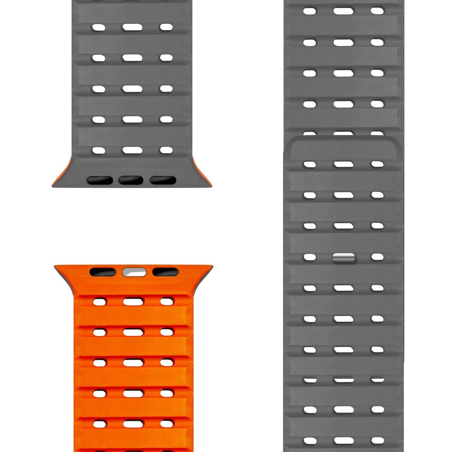 NALIA Volt armband fyrir Apple Watch Series Ultra/SE/10/9/8/7/6/5/4/3/2/1, kassastærð 42/44/45/49 mm, segulmagnað sílikonlykkjuband með smellulokun