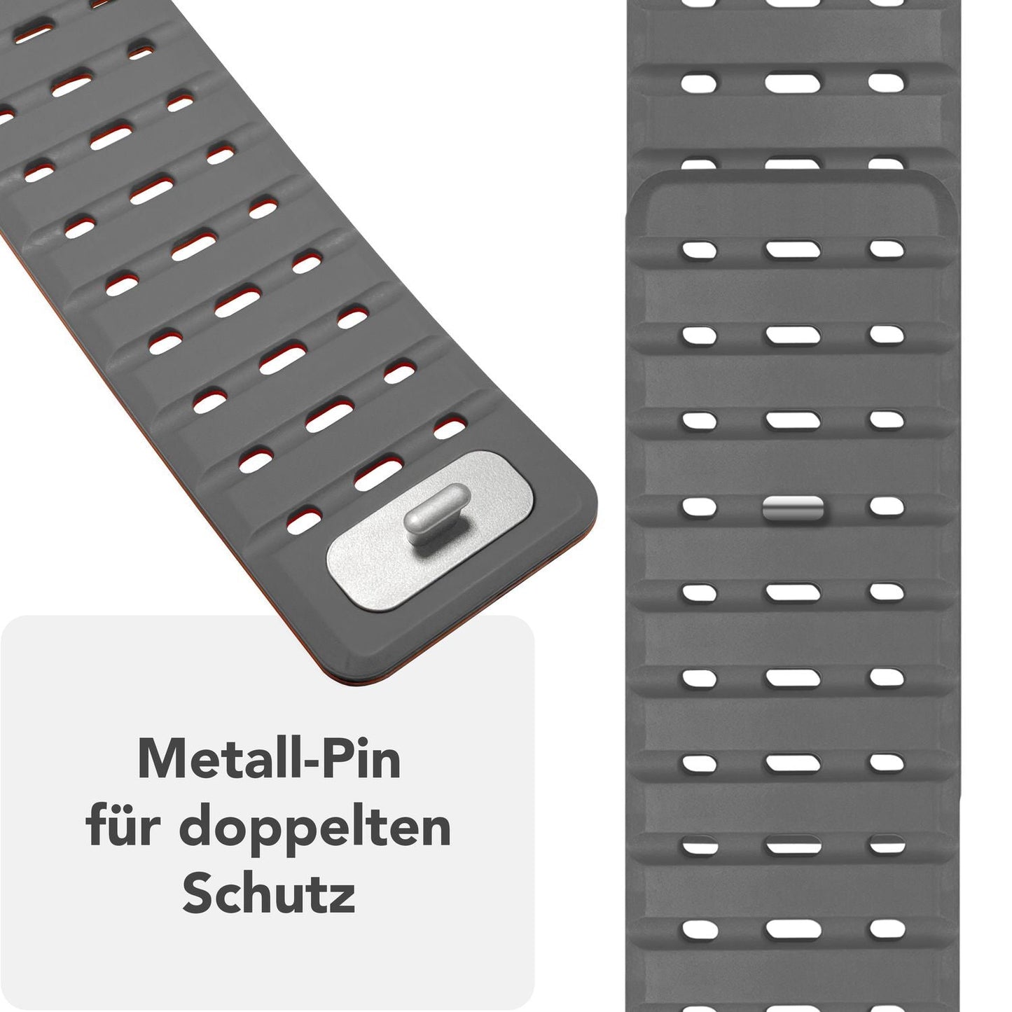 NALIA Volt armband fyrir Apple Watch Series Ultra/SE/10/9/8/7/6/5/4/3/2/1, kassastærð 42/44/45/49 mm, segulmagnað sílikonlykkjuband með smellulokun