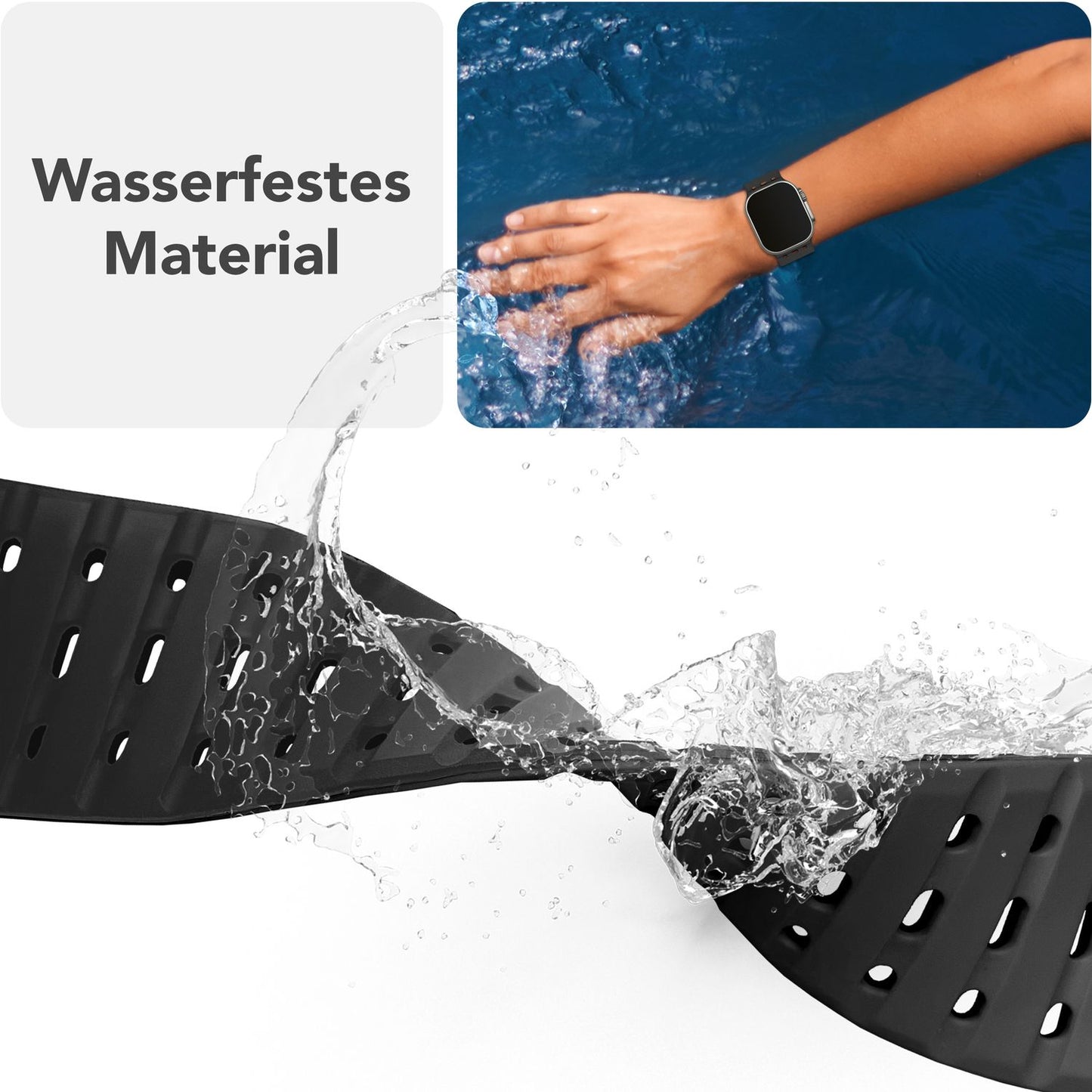 NALIA Volt armband fyrir Apple Watch Series Ultra/SE/10/9/8/7/6/5/4/3/2/1, kassastærð 42/44/45/49 mm, segulmagnað sílikonlykkjuband með smellulokun