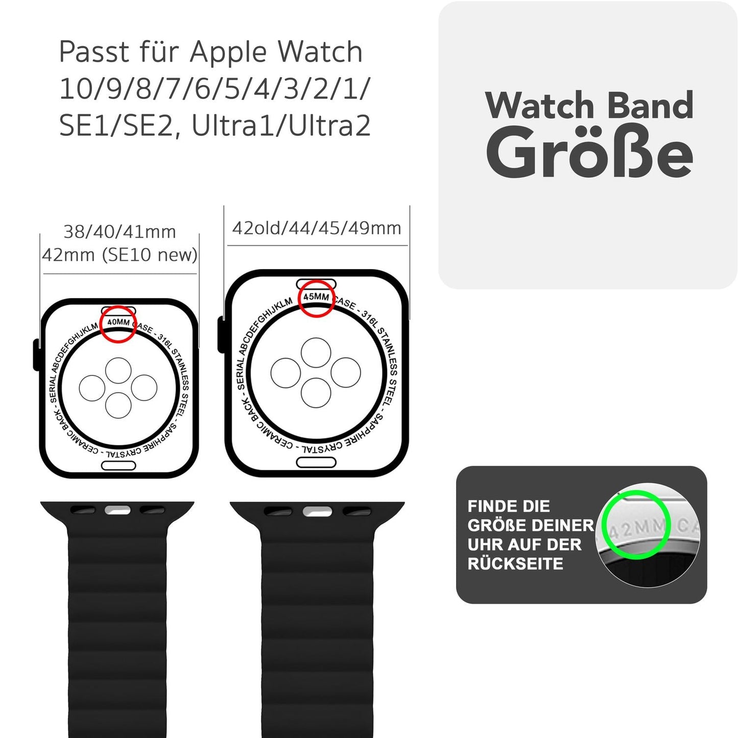 NALIA Core Band fyrir Apple Watch SE/10/9/8/7/6/5/4/3/2/1, kassastærð 38/40/41/42 mm, öndunarhæft sílikon segullykkju íþróttaband með rifuðum hönnun