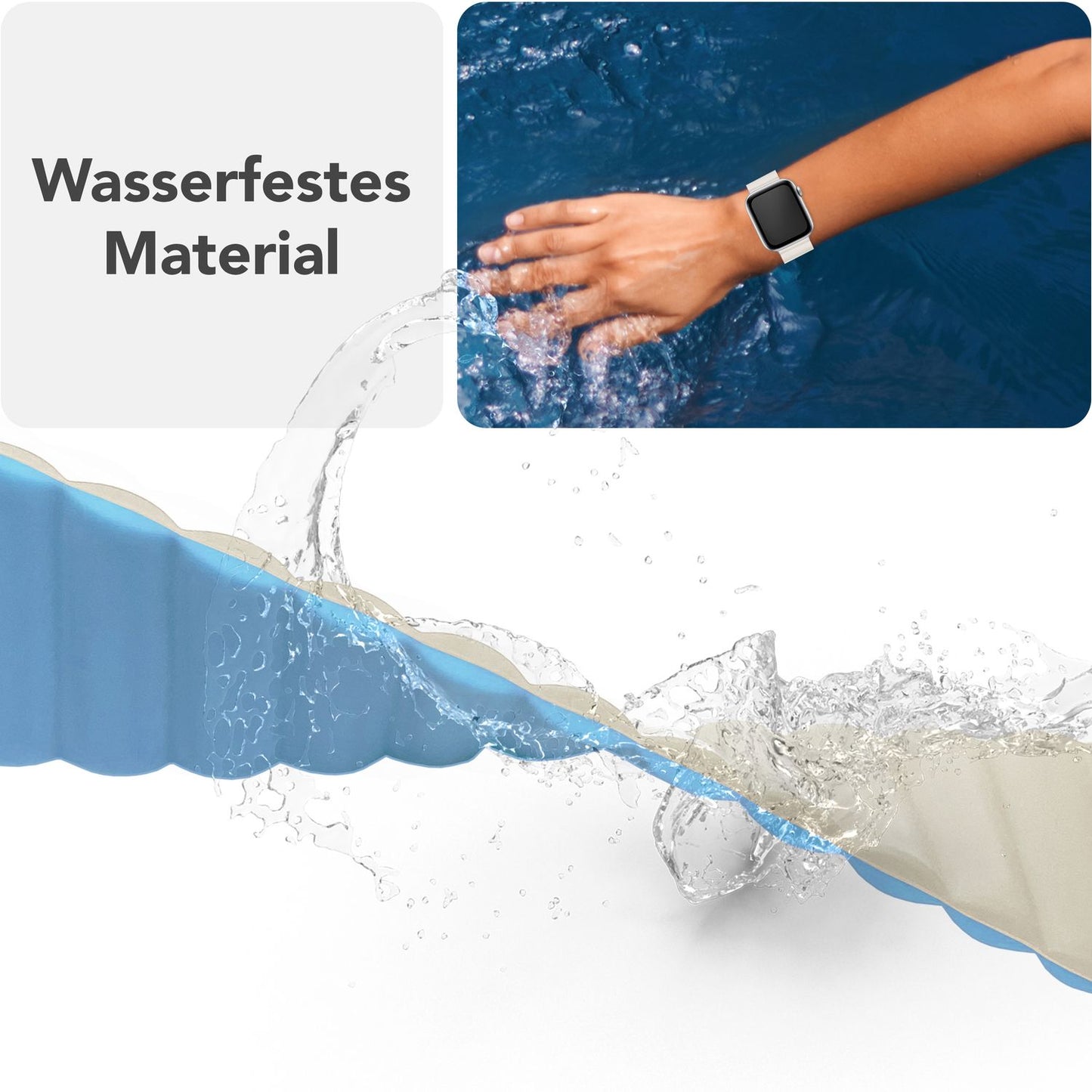 NALIA Core Band fyrir Apple Watch SE/10/9/8/7/6/5/4/3/2/1, kassastærð 38/40/41/42 mm, öndunarhæft sílikon segullykkju íþróttaband með rifuðum hönnun