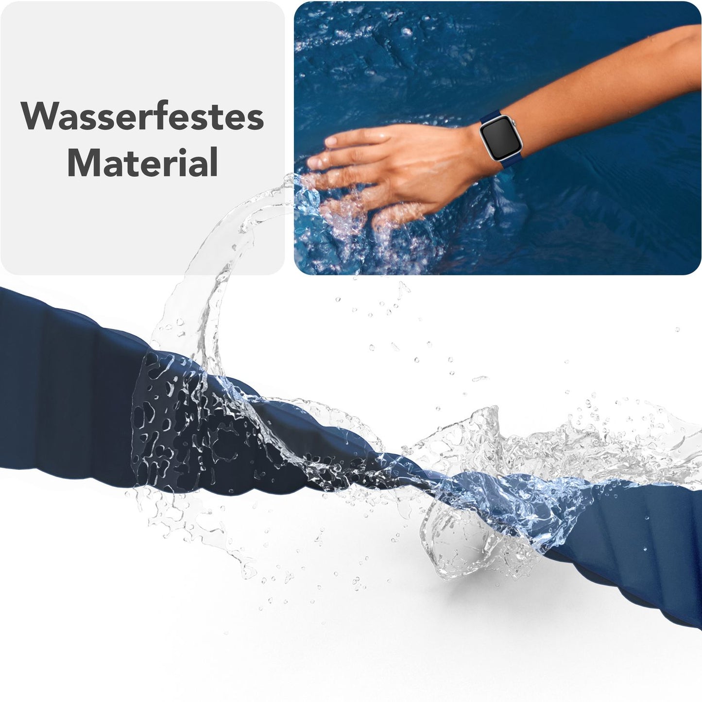 NALIA Core Band fyrir Apple Watch SE/10/9/8/7/6/5/4/3/2/1, kassastærð 38/40/41/42 mm, öndunarhæft sílikon segullykkju íþróttaband með rifuðum hönnun