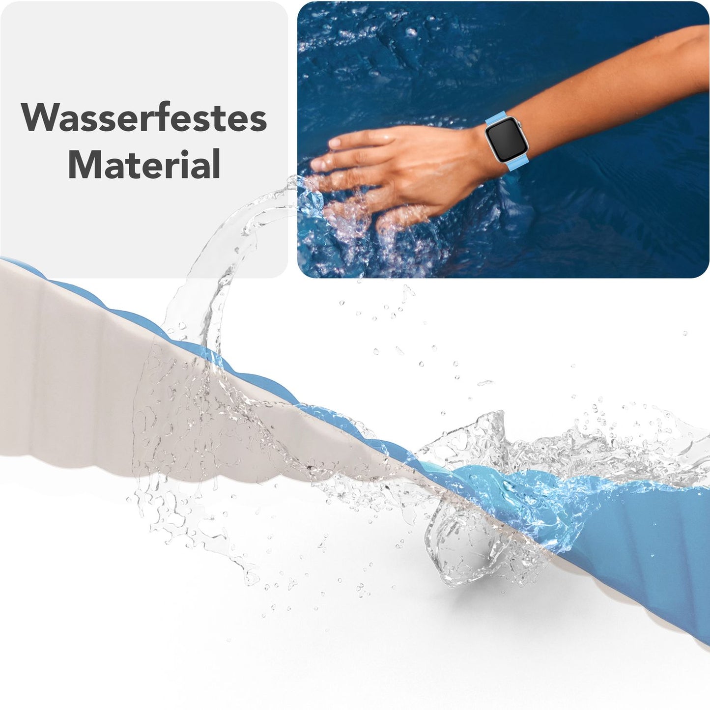 NALIA Core Band fyrir Apple Watch SE/10/9/8/7/6/5/4/3/2/1, kassastærð 38/40/41/42 mm, öndunarhæft sílikon segullykkju íþróttaband með rifuðum hönnun