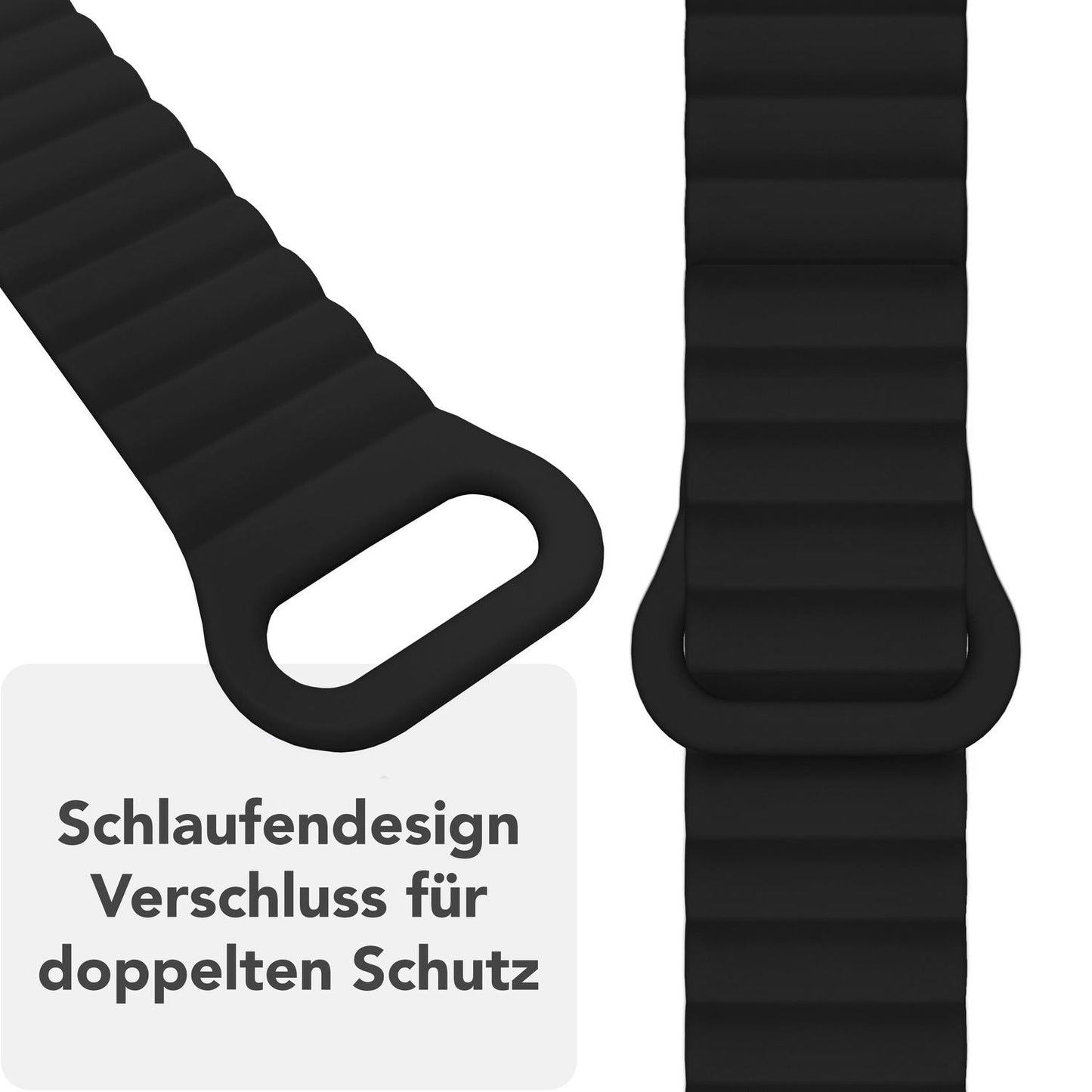 NALIA Core Band fyrir Apple Watch SE/10/9/8/7/6/5/4/3/2/1, kassastærð 38/40/41/42 mm, öndunarhæft sílikon segullykkju íþróttaband með rifuðum hönnun