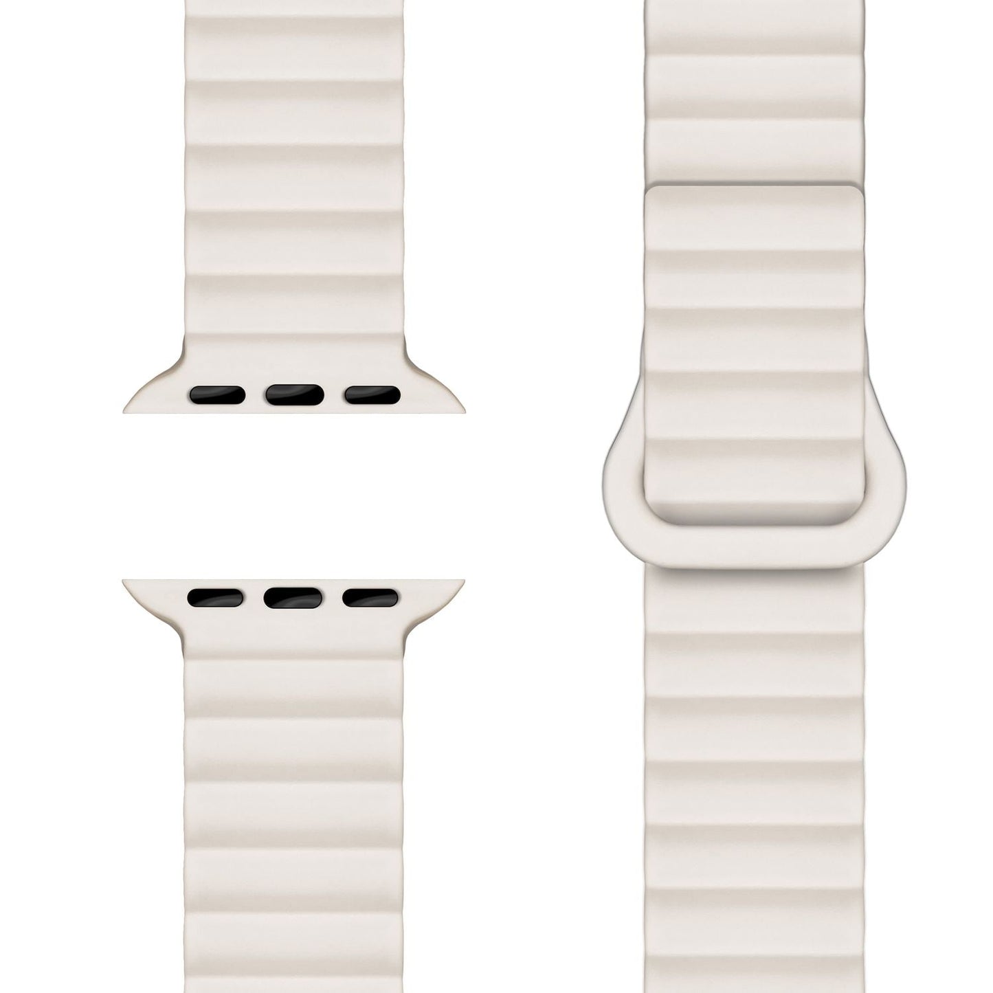 NALIA Core Band fyrir Apple Watch SE/10/9/8/7/6/5/4/3/2/1, kassastærð 38/40/41/42 mm, öndunarhæft sílikon segullykkju íþróttaband með rifuðum hönnun