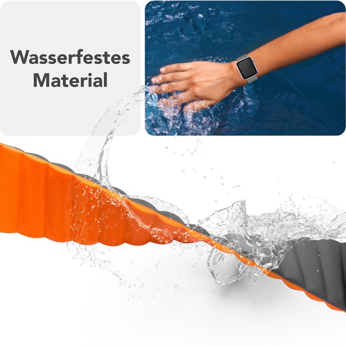 NALIA Core Band fyrir Apple Watch SE/10/9/8/7/6/5/4/3/2/1, kassastærð 38/40/41/42 mm, öndunarhæft sílikon segullykkju íþróttaband með rifuðum hönnun