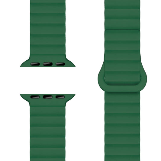 NALIA Core Band fyrir Apple Watch Ultra/SE/10/9/8/7/6/5/4/3/2/1, kassastærð 42/44/45/46/49 mm, öndunarhæft sílikon segulmagnað íþróttaband með rifinni hönnun