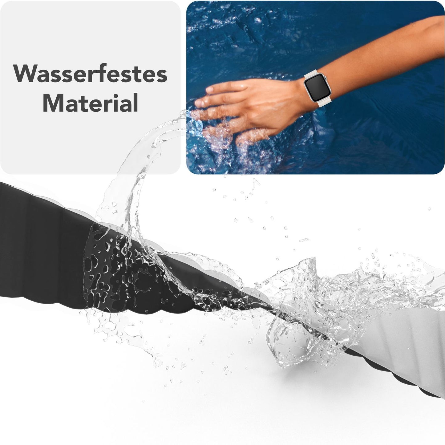 NALIA Core Band fyrir Apple Watch Ultra/SE/10/9/8/7/6/5/4/3/2/1, kassastærð 42/44/45/46/49 mm, öndunarhæft sílikon segulmagnað íþróttaband með rifinni hönnun