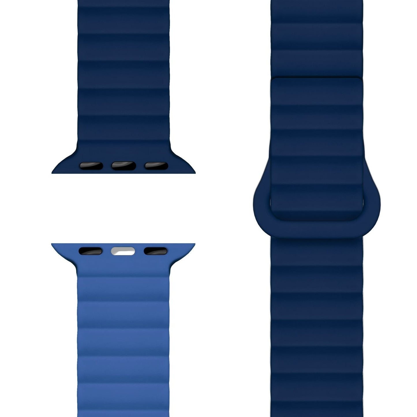 NALIA Core Band fyrir Apple Watch Ultra/SE/10/9/8/7/6/5/4/3/2/1, kassastærð 42/44/45/46/49 mm, öndunarhæft sílikon segulmagnað íþróttaband með rifinni hönnun