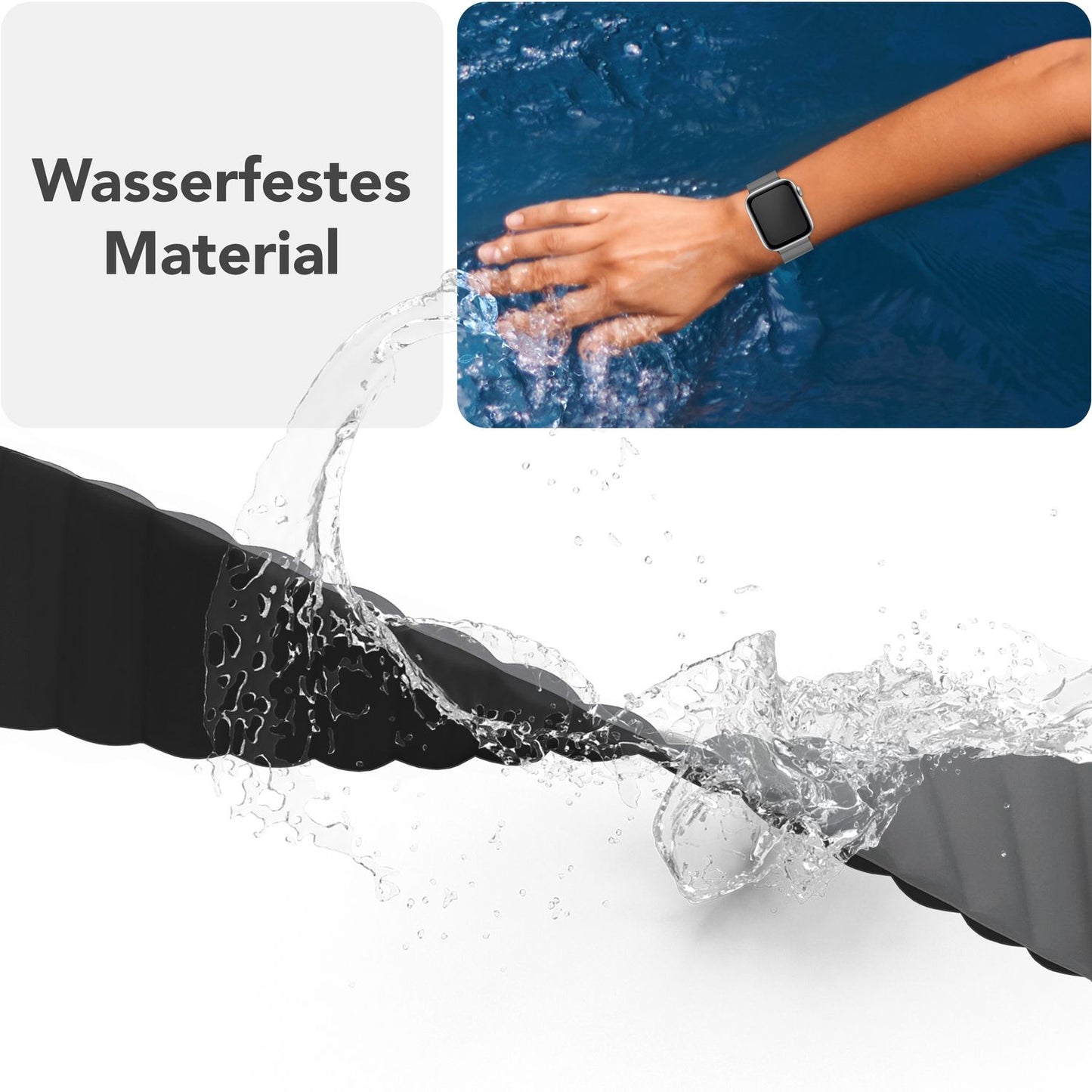 NALIA Core Band fyrir Apple Watch Ultra/SE/10/9/8/7/6/5/4/3/2/1, kassastærð 42/44/45/46/49 mm, öndunarhæft sílikon segulmagnað íþróttaband með rifinni hönnun