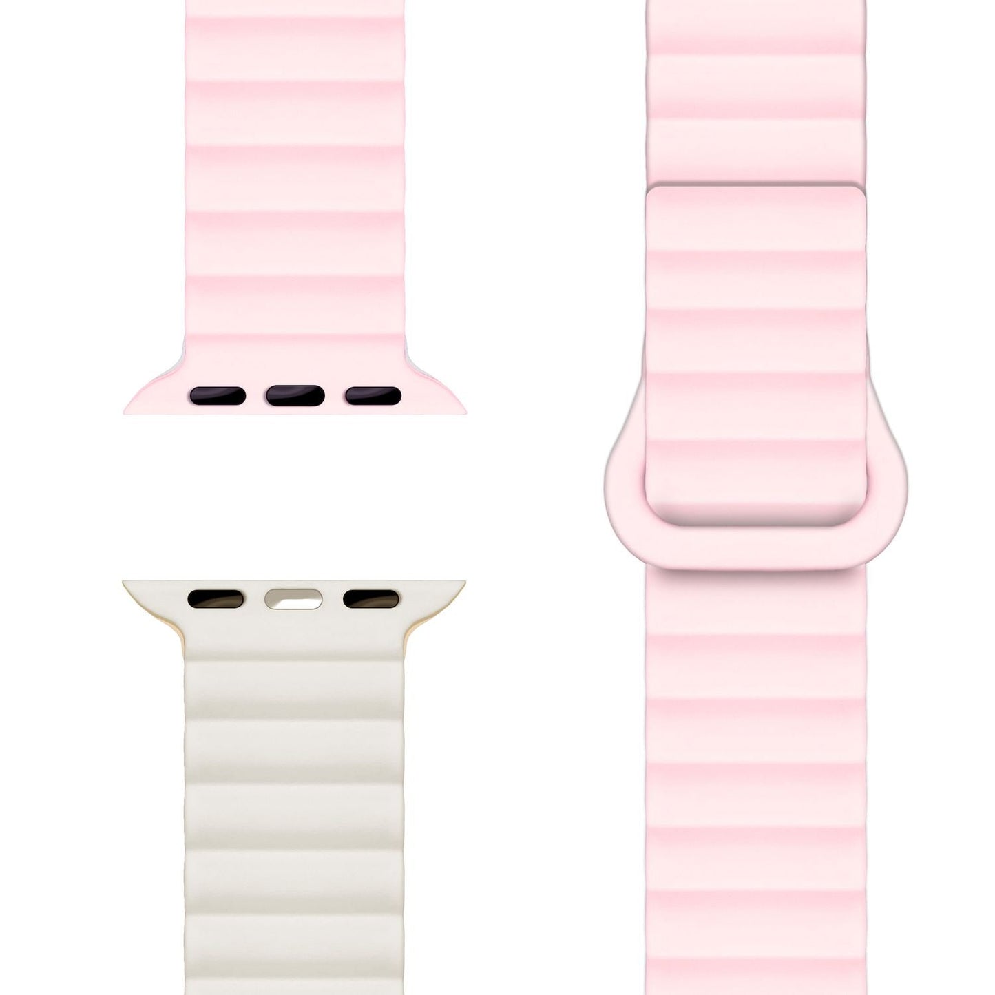 NALIA Core Band fyrir Apple Watch Ultra/SE/10/9/8/7/6/5/4/3/2/1, kassastærð 42/44/45/46/49 mm, öndunarhæft sílikon segulmagnað íþróttaband með rifinni hönnun