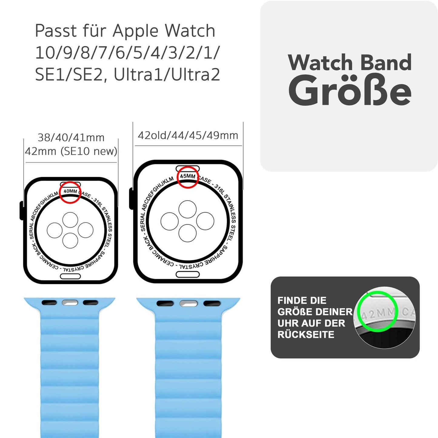 NALIA Core Band fyrir Apple Watch Ultra/SE/10/9/8/7/6/5/4/3/2/1, kassastærð 42/44/45/46/49 mm, öndunarhæft sílikon segulmagnað íþróttaband með rifinni hönnun