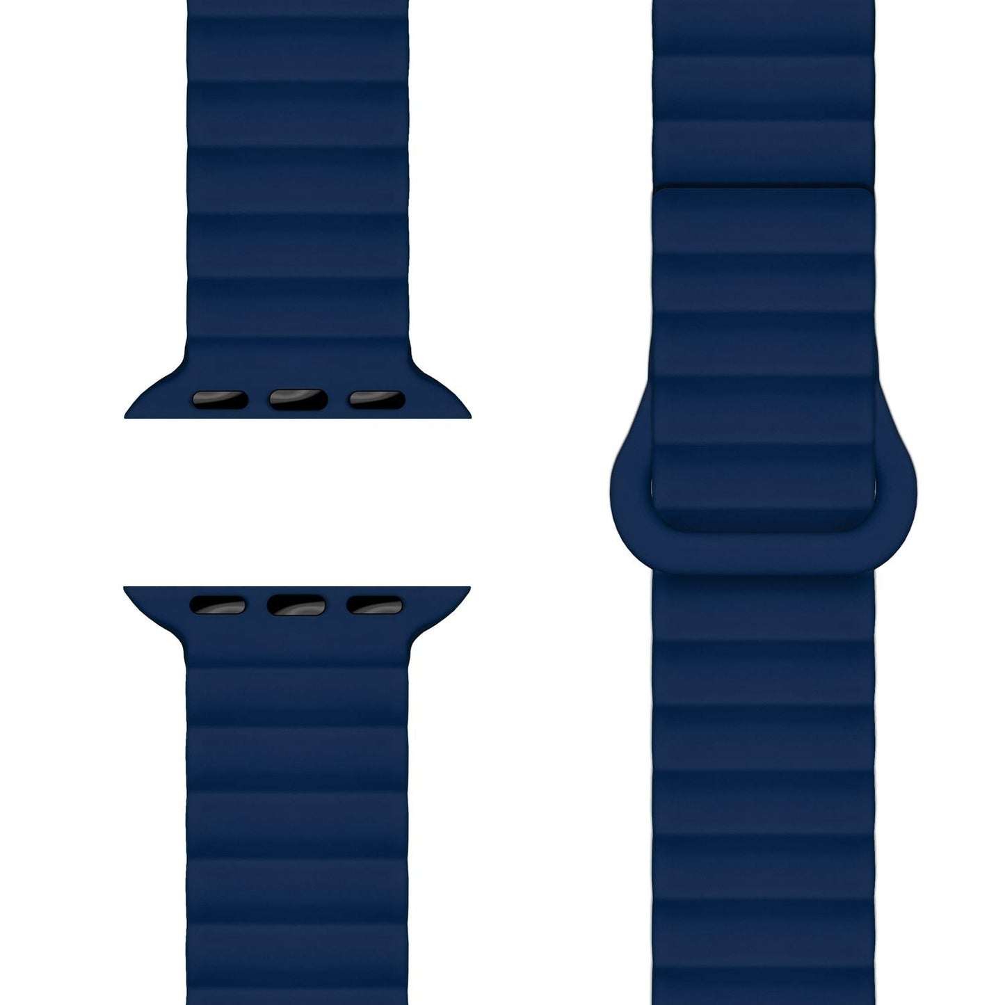 NALIA Core Band fyrir Apple Watch Ultra/SE/10/9/8/7/6/5/4/3/2/1, kassastærð 42/44/45/46/49 mm, öndunarhæft sílikon segulmagnað íþróttaband með rifinni hönnun