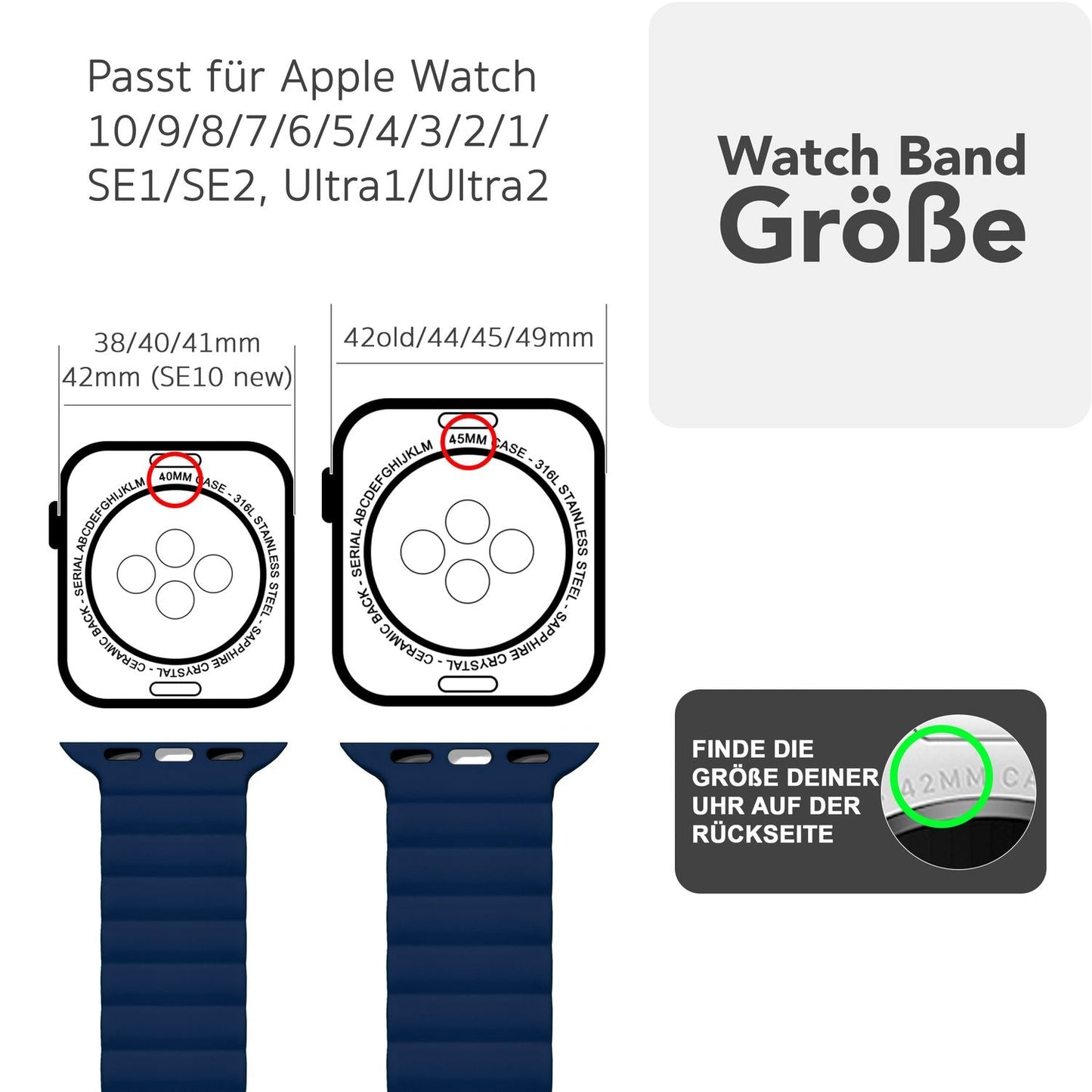 NALIA Core Band fyrir Apple Watch Ultra/SE/10/9/8/7/6/5/4/3/2/1, kassastærð 42/44/45/46/49 mm, öndunarhæft sílikon segulmagnað íþróttaband með rifinni hönnun