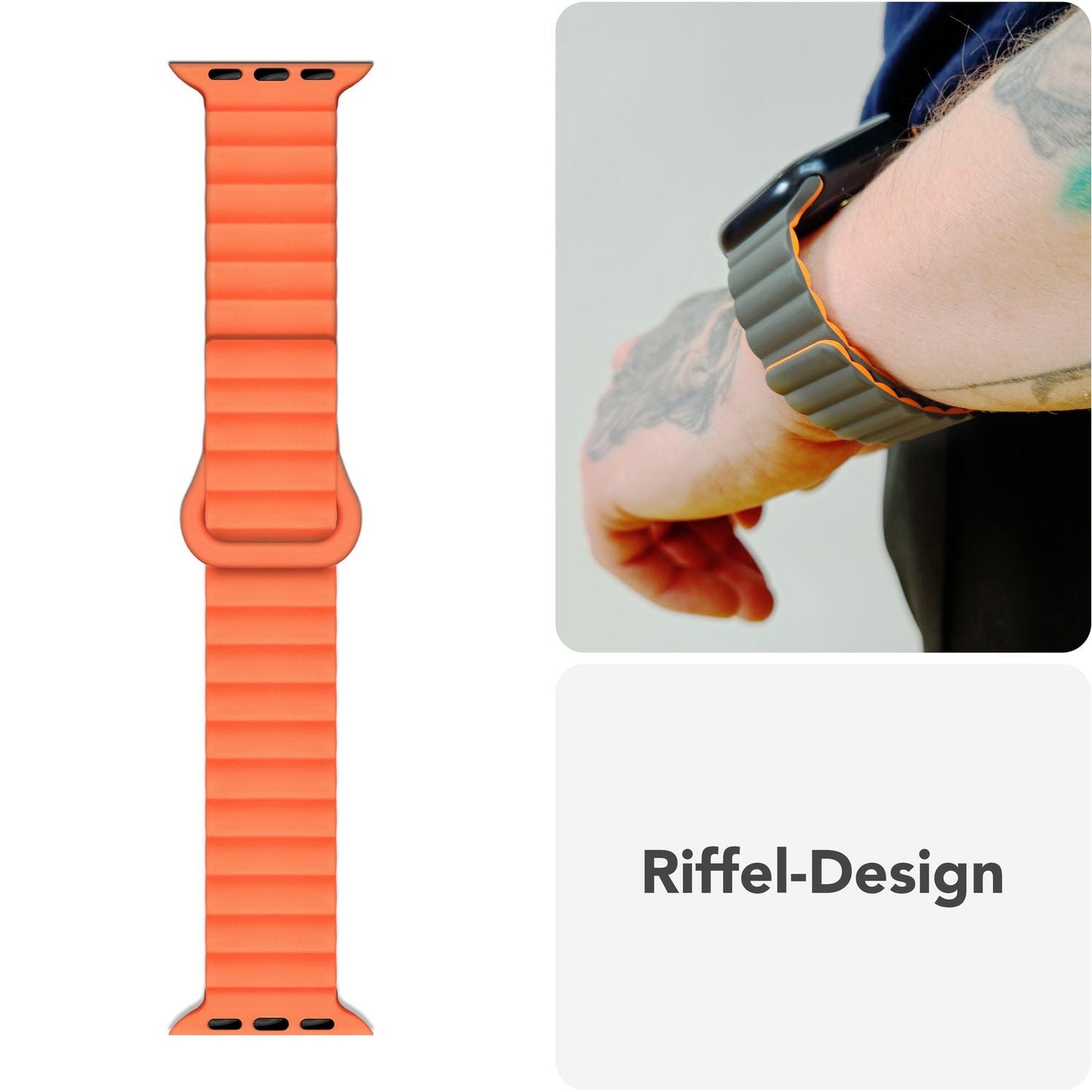 NALIA Core Band fyrir Apple Watch Ultra/SE/10/9/8/7/6/5/4/3/2/1, kassastærð 42/44/45/46/49 mm, öndunarhæft sílikon segulmagnað íþróttaband með rifinni hönnun