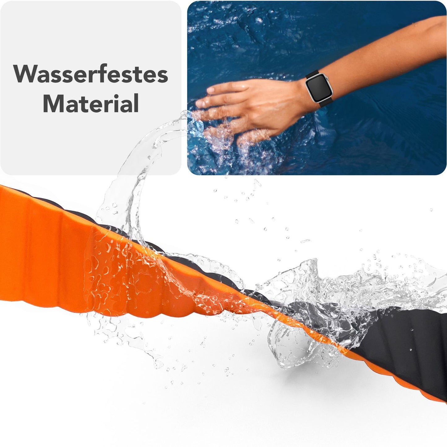 NALIA Core Band fyrir Apple Watch Ultra/SE/10/9/8/7/6/5/4/3/2/1, kassastærð 42/44/45/46/49 mm, öndunarhæft sílikon segulmagnað íþróttaband með rifinni hönnun