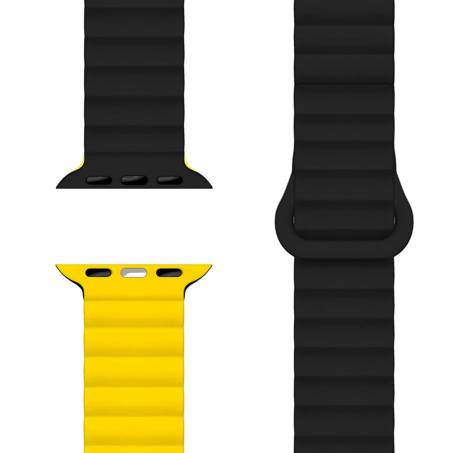 NALIA Core Band fyrir Apple Watch Ultra/SE/10/9/8/7/6/5/4/3/2/1, kassastærð 42/44/45/46/49 mm, öndunarhæft sílikon segulmagnað íþróttaband með rifinni hönnun