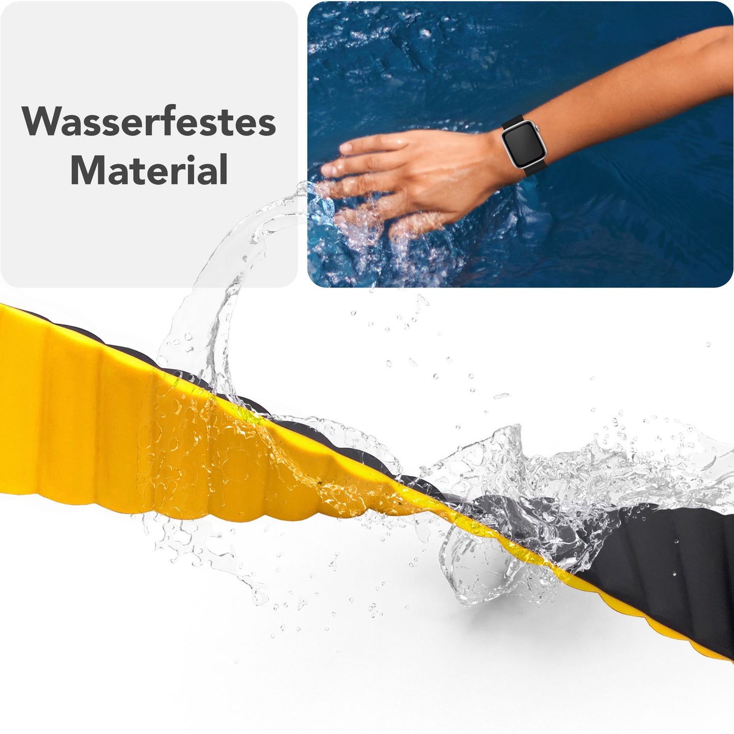 NALIA Core Band fyrir Apple Watch Ultra/SE/10/9/8/7/6/5/4/3/2/1, kassastærð 42/44/45/46/49 mm, öndunarhæft sílikon segulmagnað íþróttaband með rifinni hönnun