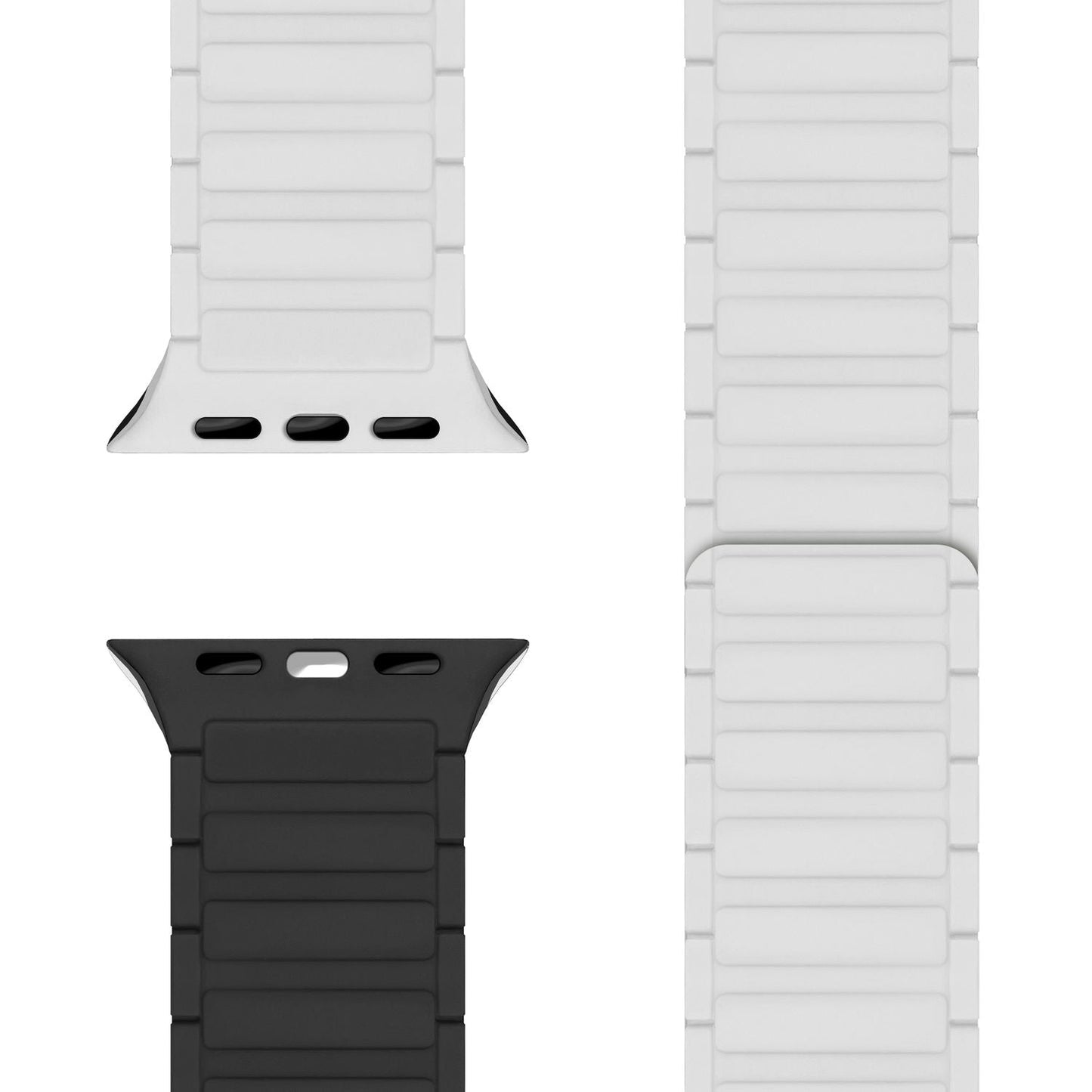 NALIA Nexus Band for Apple Watch SE/10/9/8/7/6/5/4/3/2/1, Case Size 38/40/41/42mm, Magnetic Silicone Loop Sport Band with Wave Texture