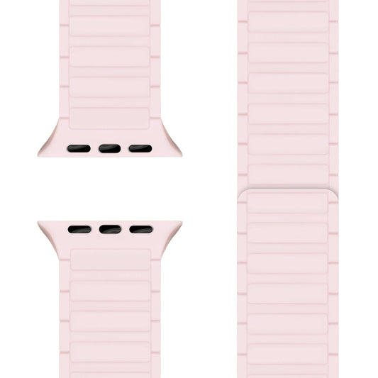 NALIA Nexus ól fyrir Apple Watch Ultra/SE/10/9/8/7/6/5/4/3/2/1, kassastærð 42/44/45/46/49 mm, segulmagnað sílikonlykkjuól með bylgjuáferð