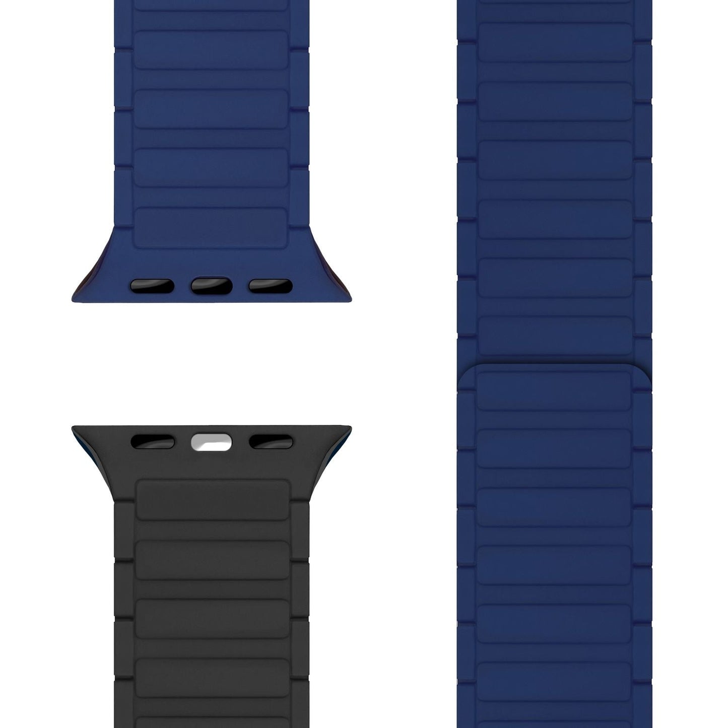 NALIA Nexus ól fyrir Apple Watch Ultra/SE/10/9/8/7/6/5/4/3/2/1, kassastærð 42/44/45/46/49 mm, segulmagnað sílikonlykkjuól með bylgjuáferð