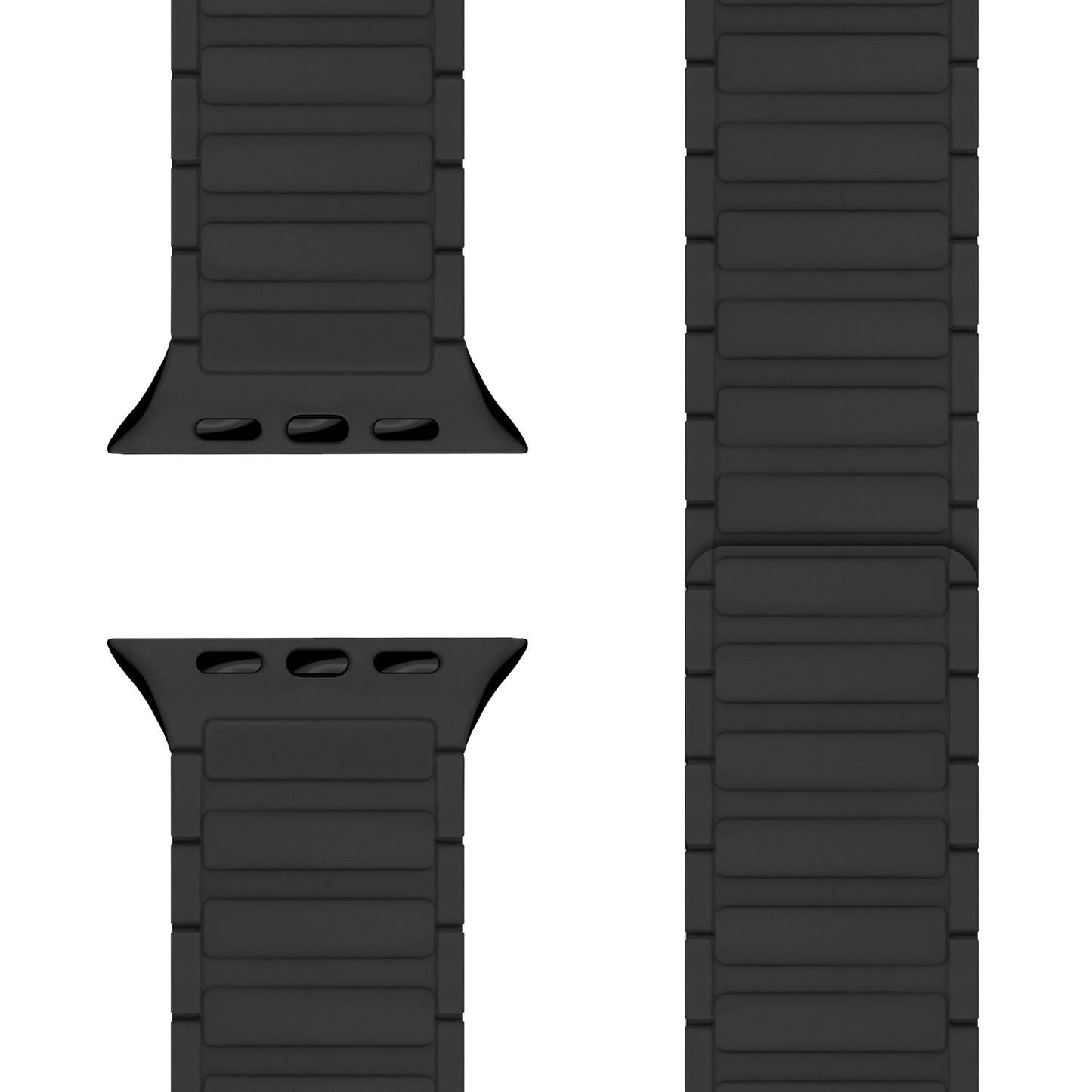 NALIA Nexus ól fyrir Apple Watch Ultra/SE/10/9/8/7/6/5/4/3/2/1, kassastærð 42/44/45/46/49 mm, segulmagnað sílikonlykkjuól með bylgjuáferð