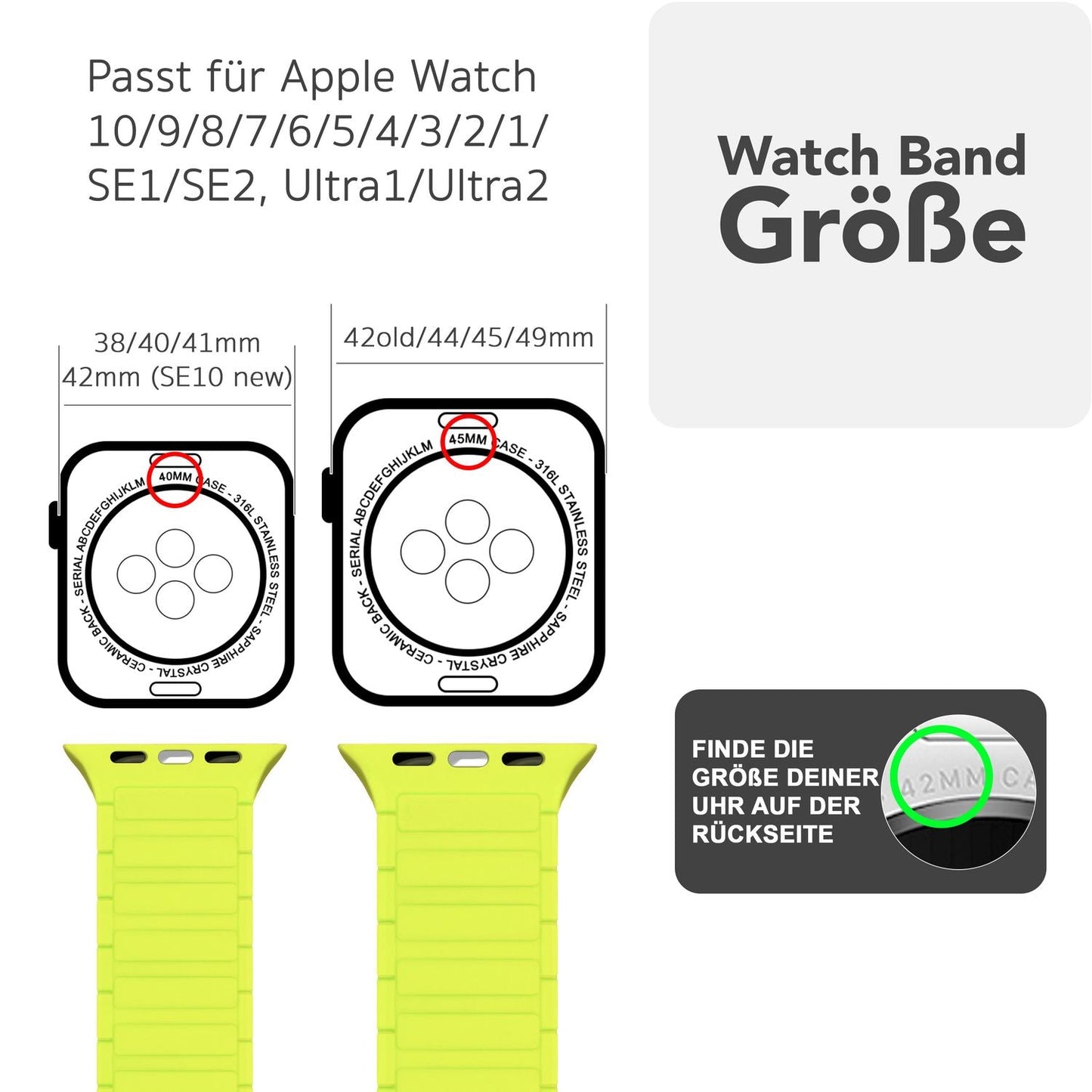NALIA Nexus ól fyrir Apple Watch Ultra/SE/10/9/8/7/6/5/4/3/2/1, kassastærð 42/44/45/46/49 mm, segulmagnað sílikonlykkjuól með bylgjuáferð